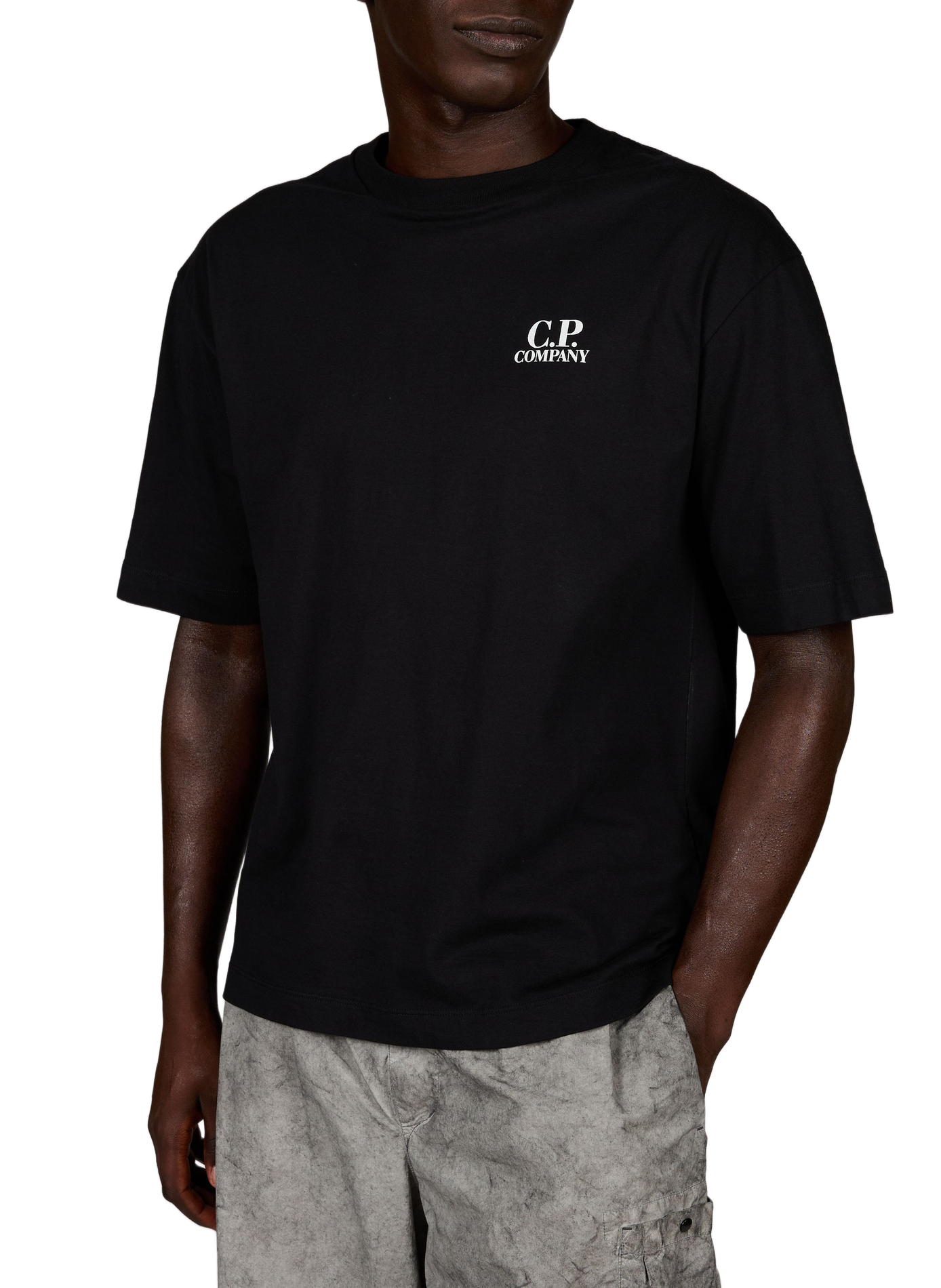 Maglietta con logo in cotone CP COMPANY Nero