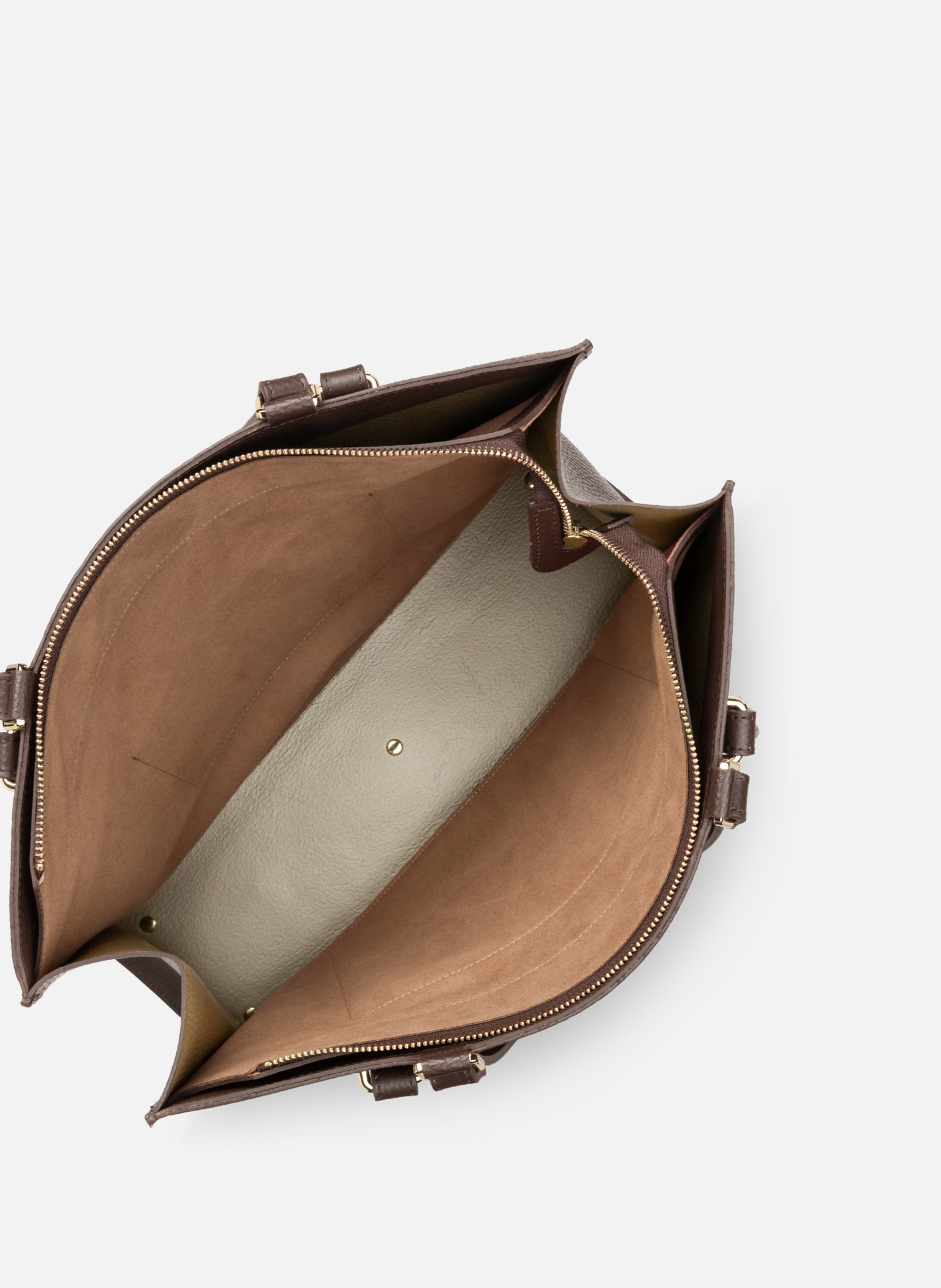 Très grand sac cabas épaule - foulonné double daily LANCASTER Marron