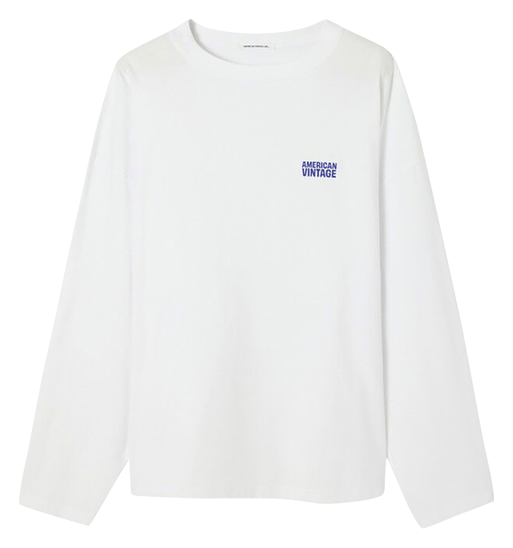 T-shirt droit manches longues en coton gixy AMERICAN VINTAGE Blanc