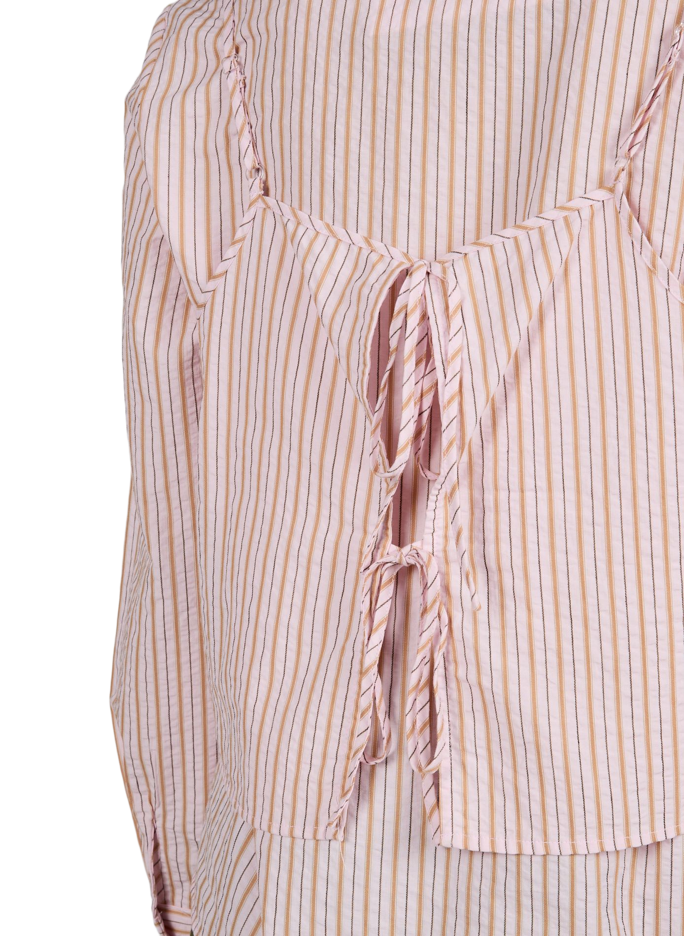 Gestreiftes 2-in-1-Blusenshirt OBJZIRA aus Baumwolle OBJECT Rosa