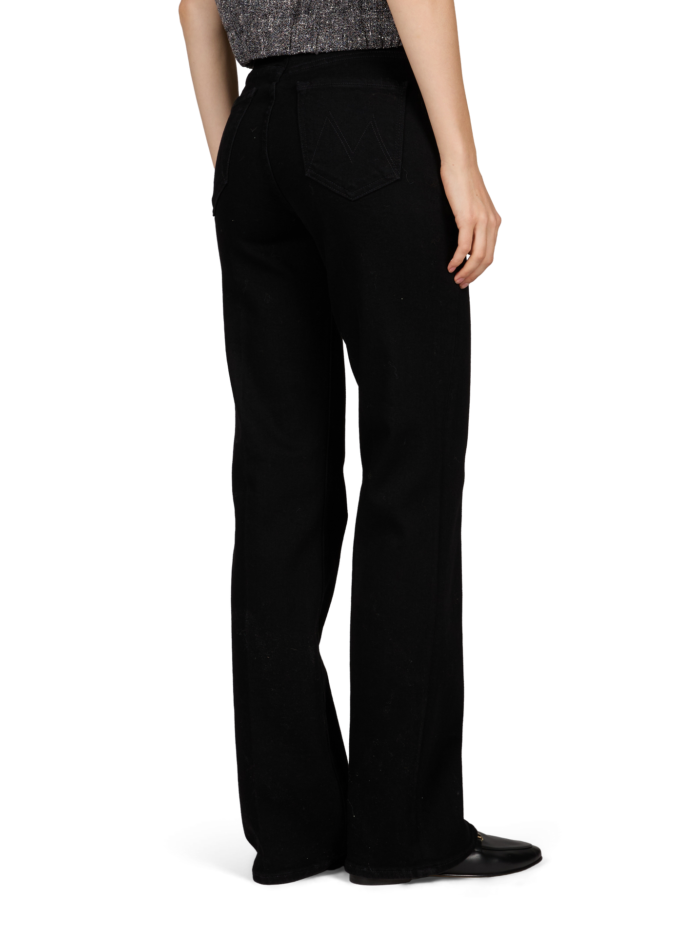 Straight Leg The Kick It jeans in a cotton blend MOTHER Black
