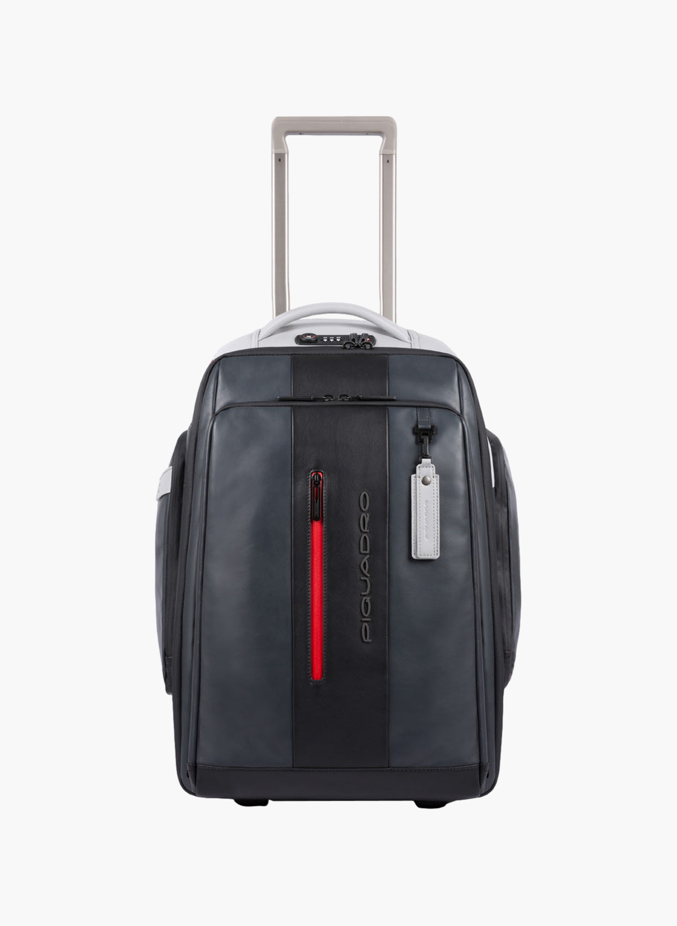 Backpack-convertible leather cabin suitcase 15.6" PIQUADRO Grey