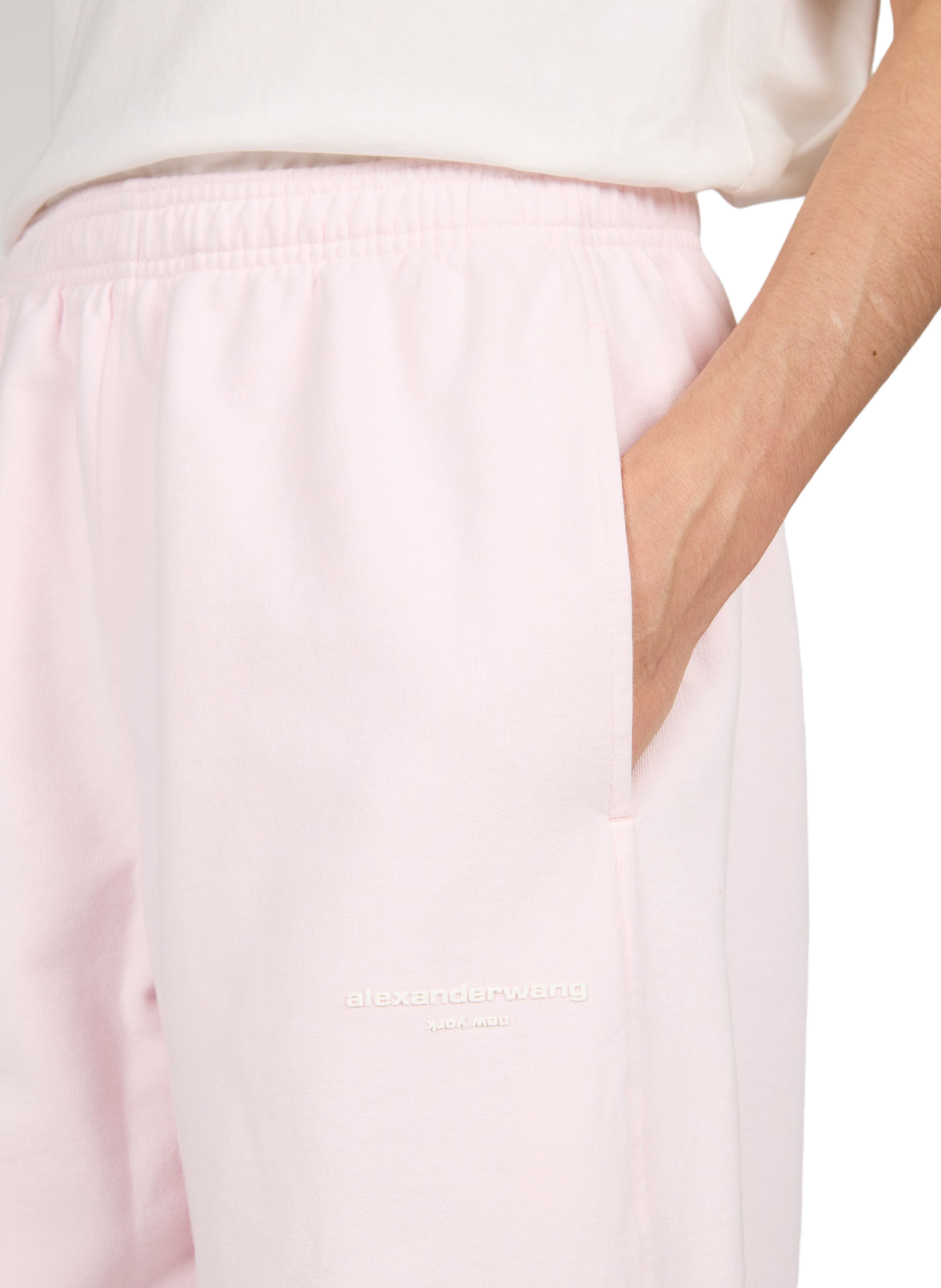 Plain loose-fit cotton joggers ALEXANDER WANG Pink