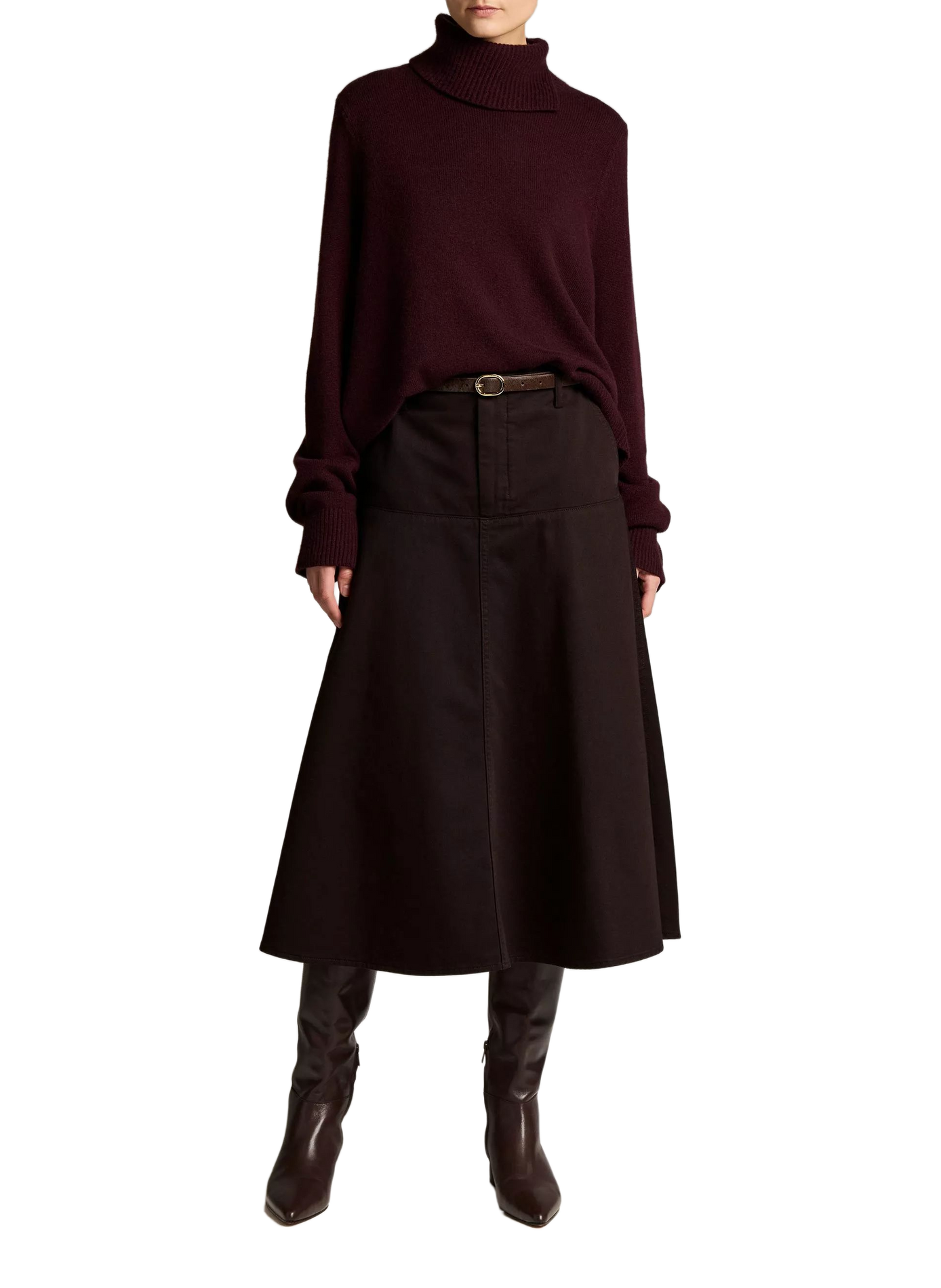 Pull en maille ample en laine et cachemire VINCE Violet