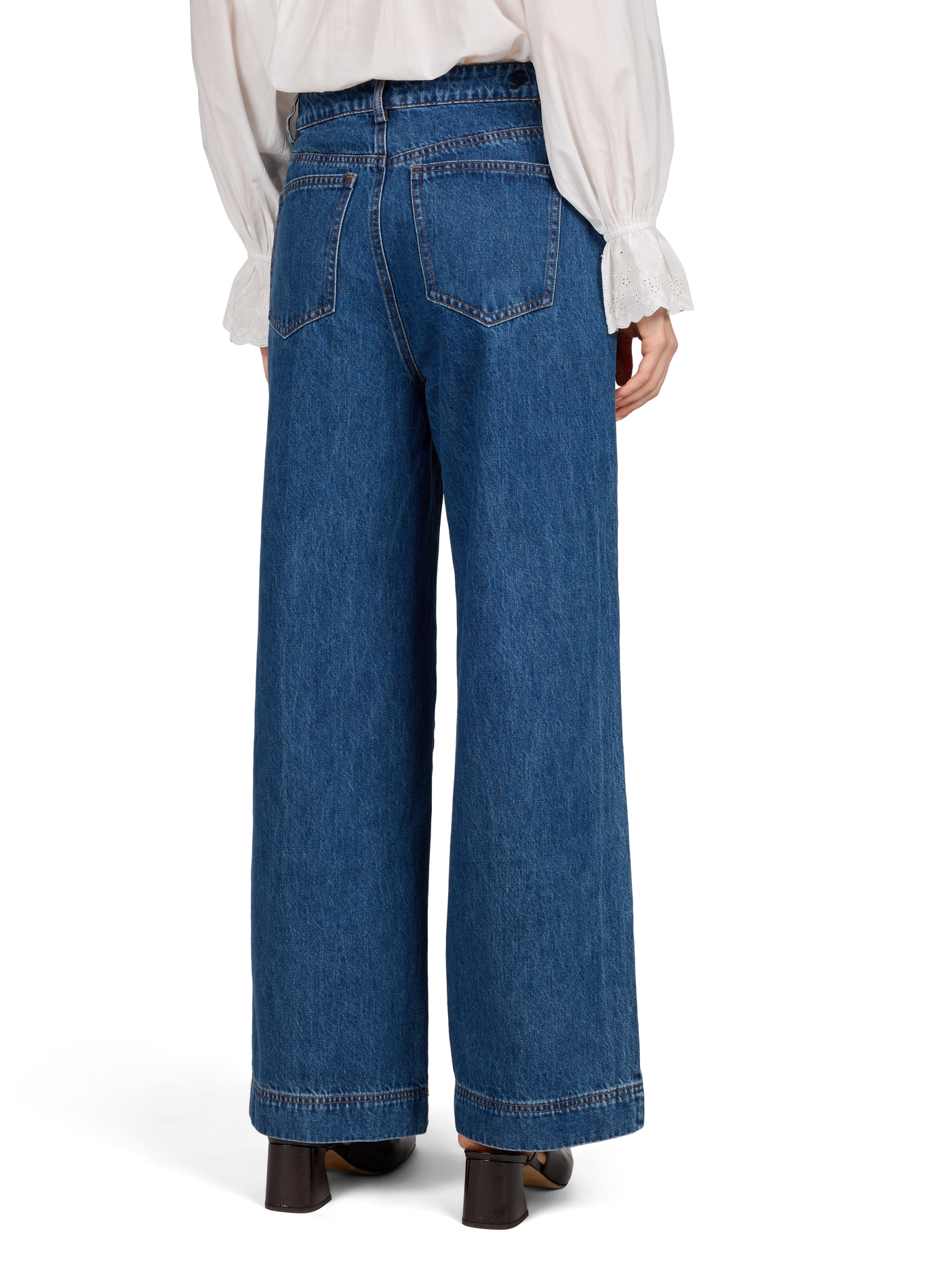 High-waisted wide-leg jeans GARANCE Blue