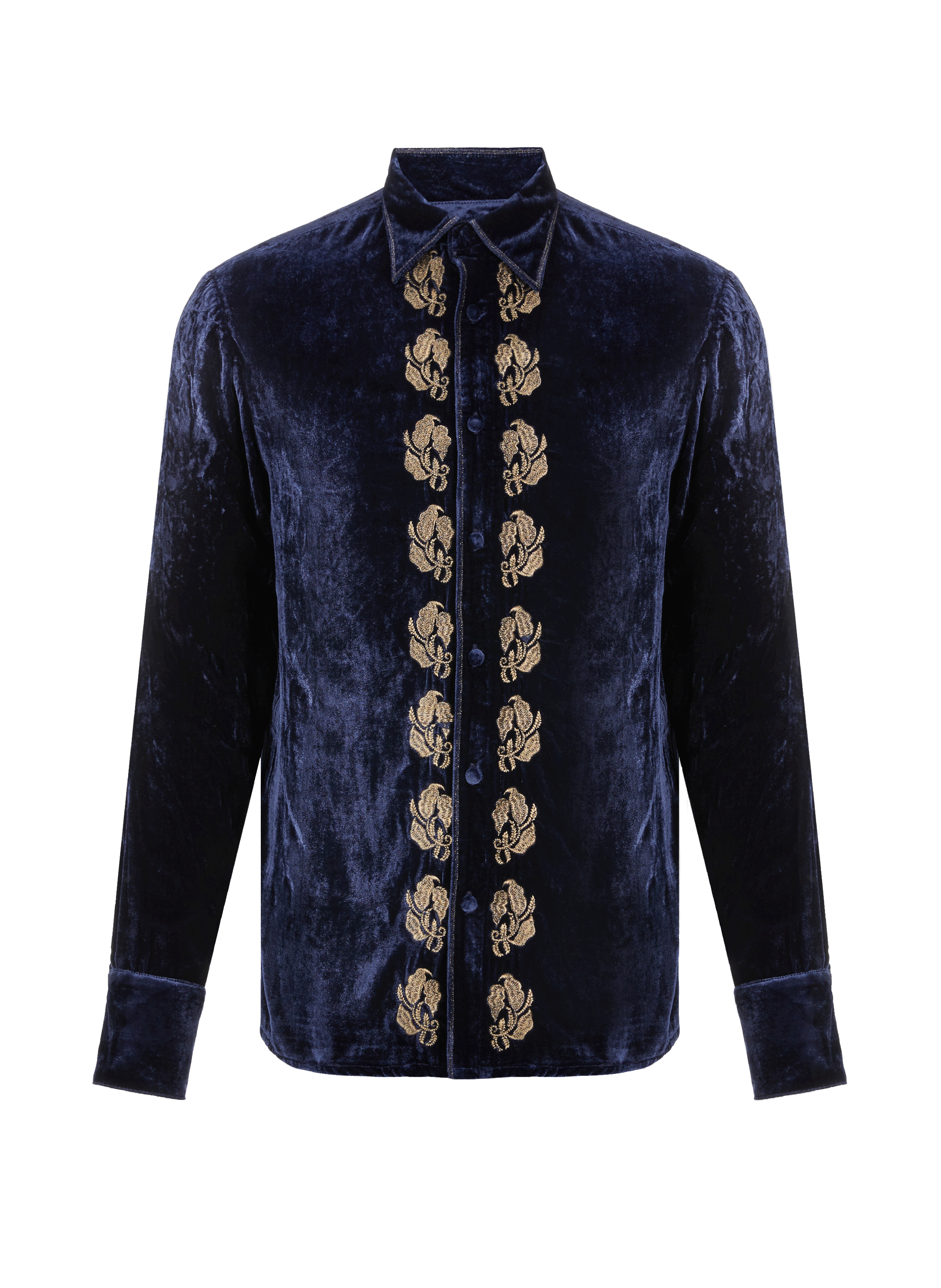 Chemise avec broderies en velours