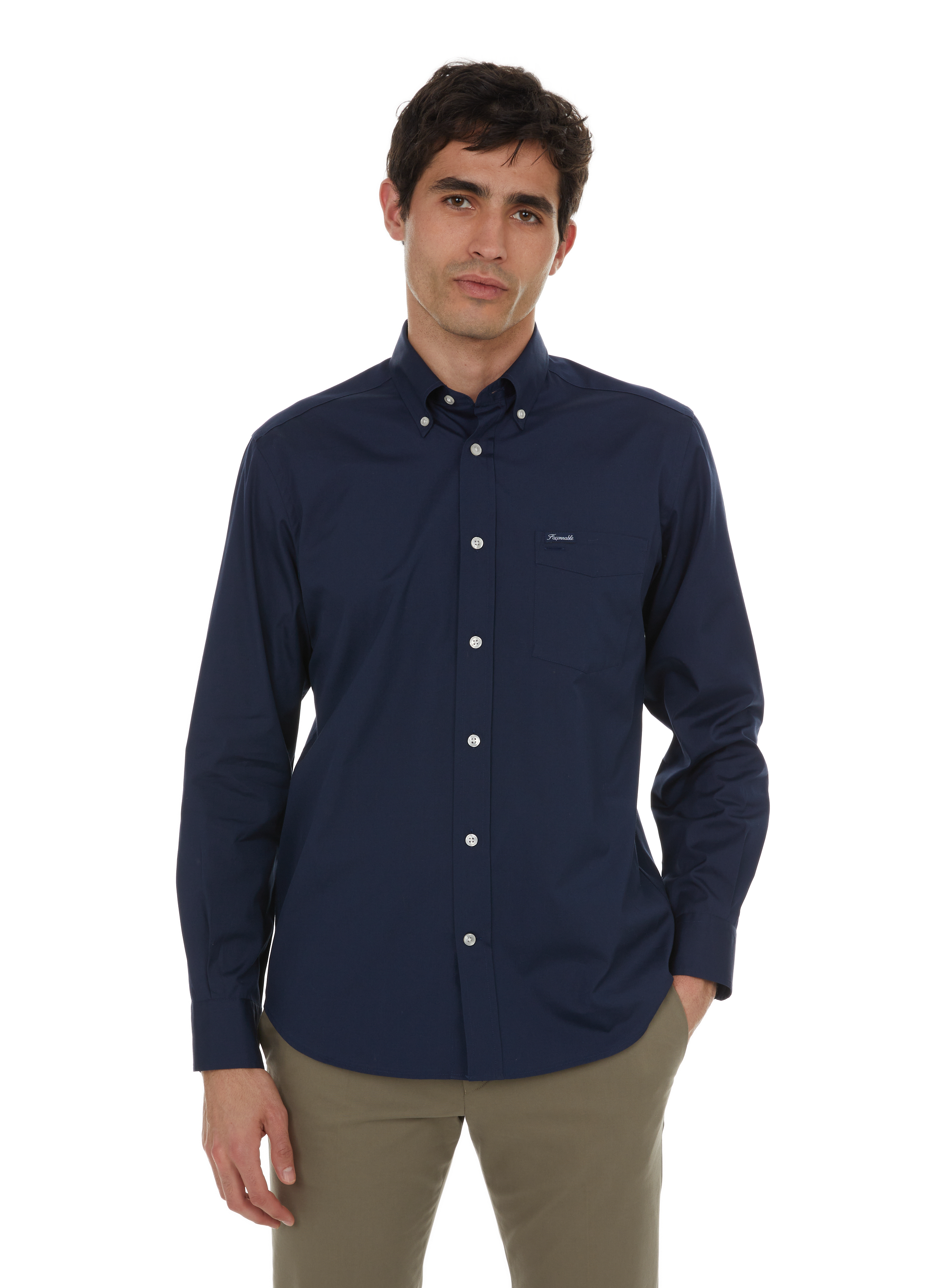 FACONNABLE Chemise unie Bleu