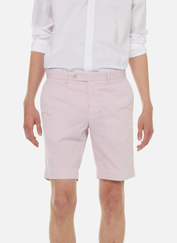 HACKETT Striped cotton shorts Pink
