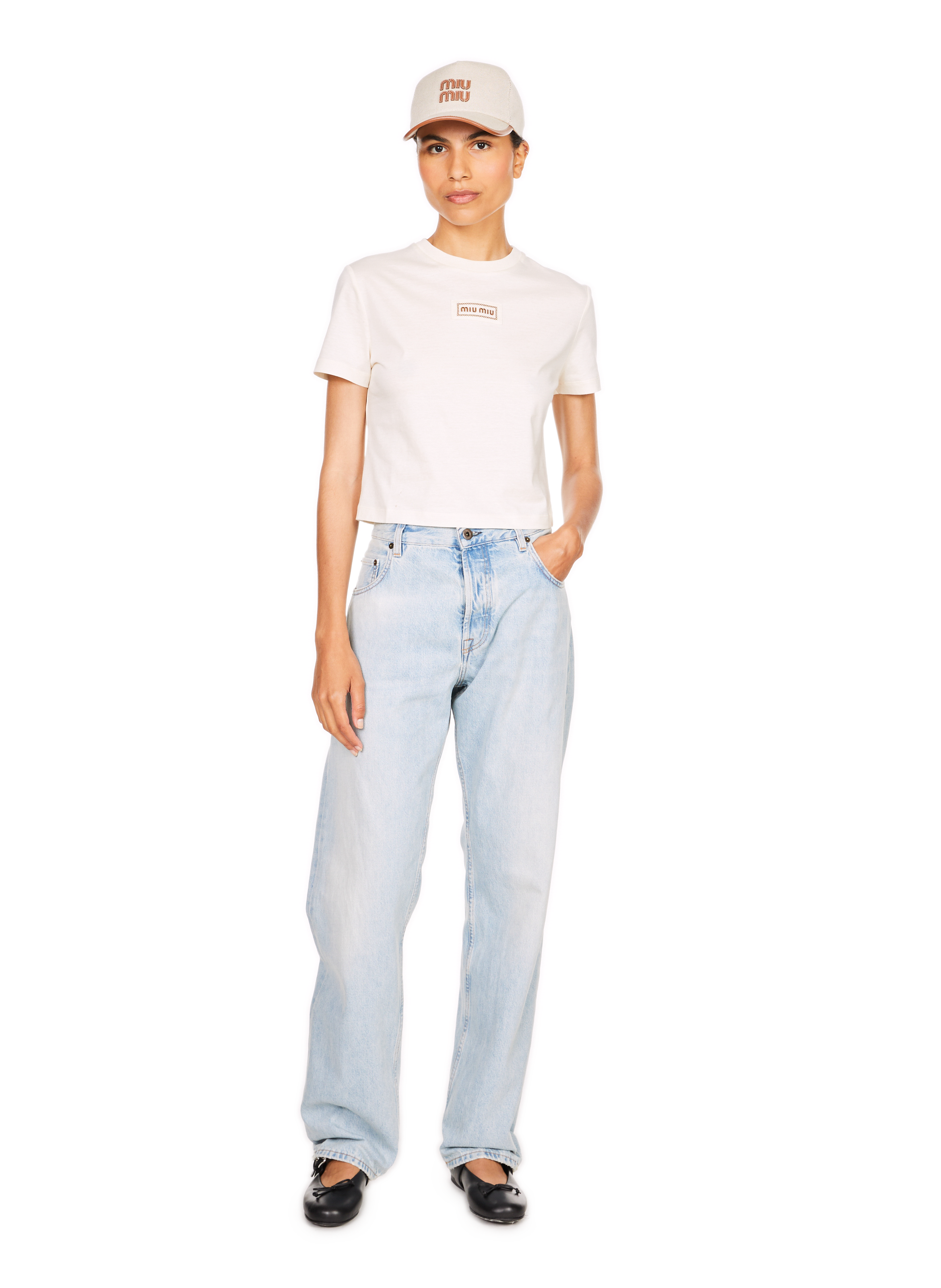 T-shirt à logo MIU MIU Multicolore