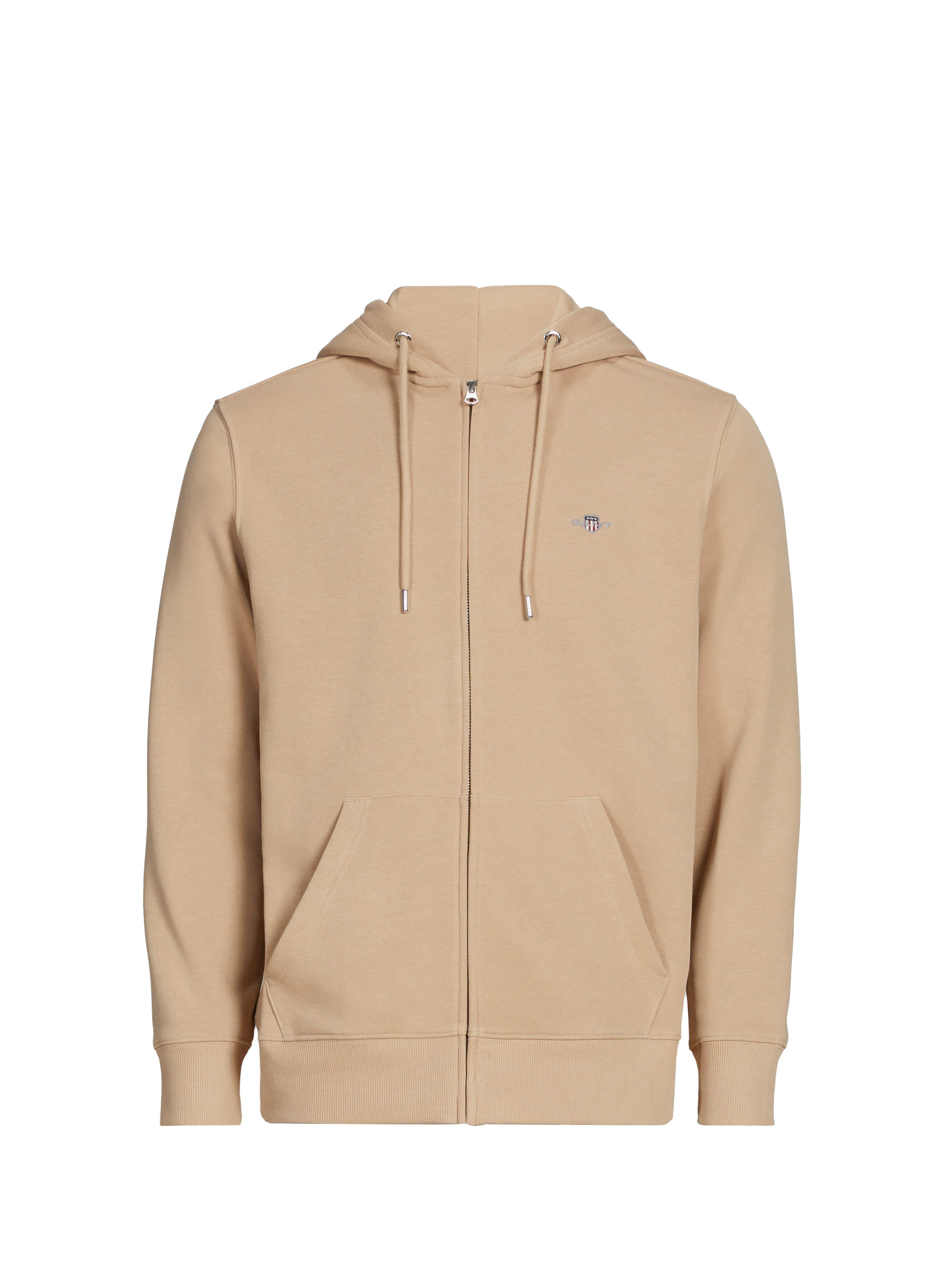Hoodie zippé en coton  GANT Beige