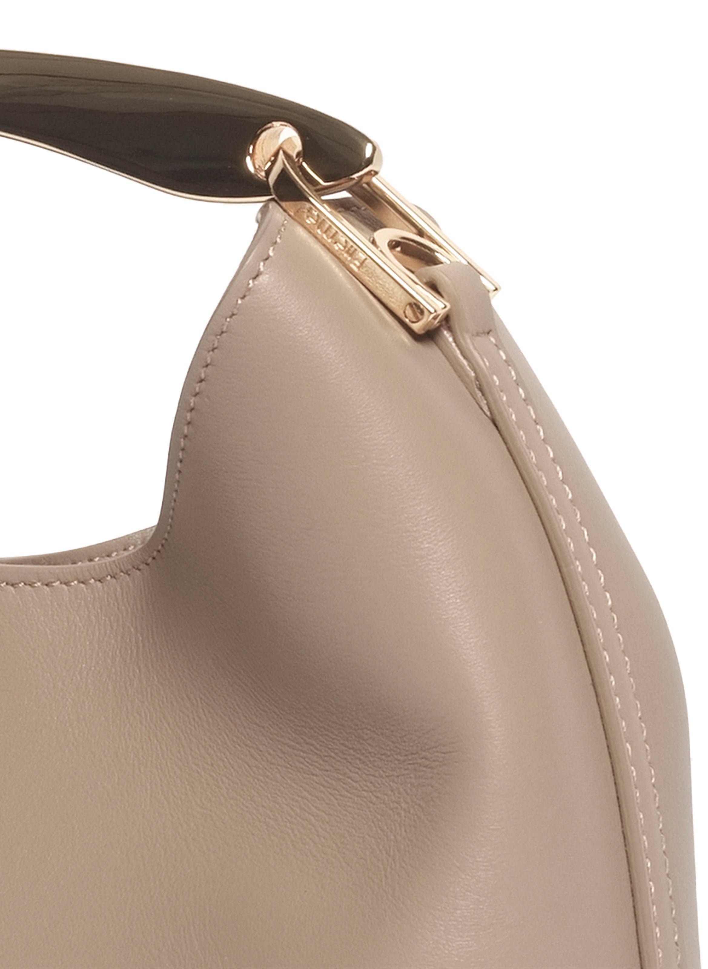 Petit sac boomerang en cuir ELLEME Gris