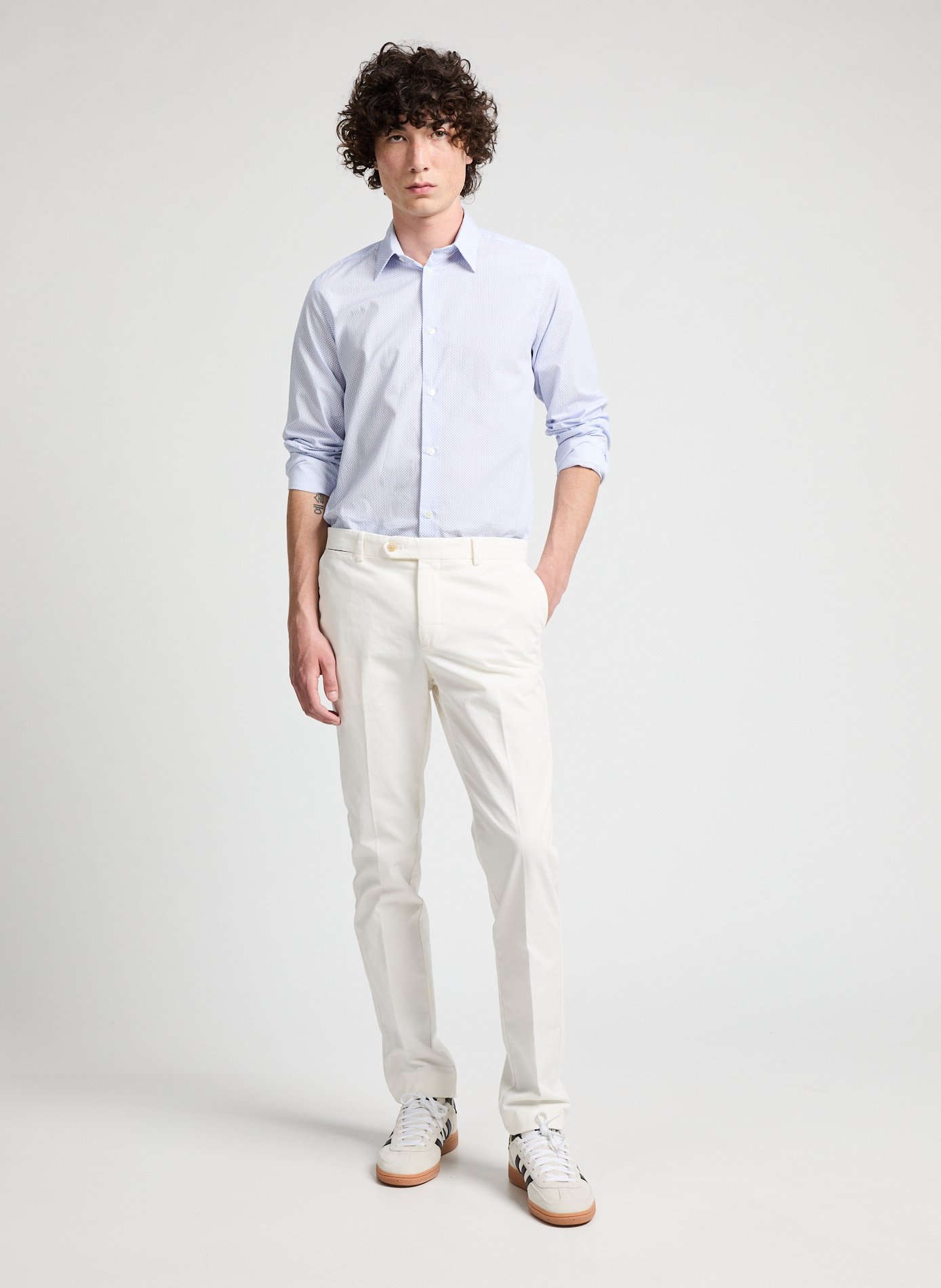 Chemise à motif en coton  AU PRINTEMPS PARIS Bleu