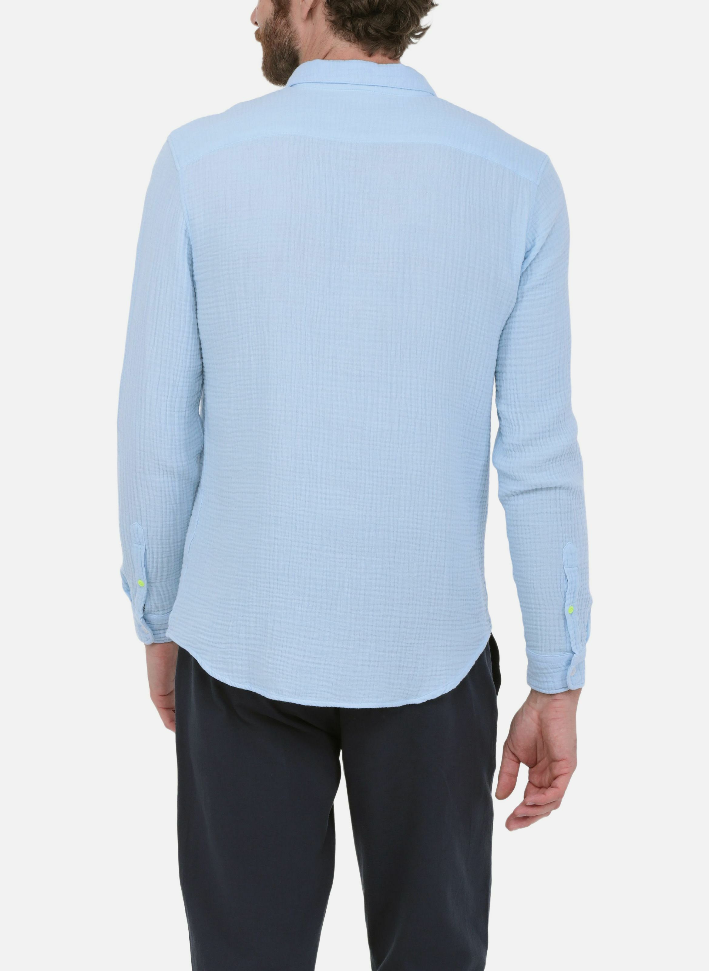 Chemise bleu ciel en gaze de coton GILI'S Bleu