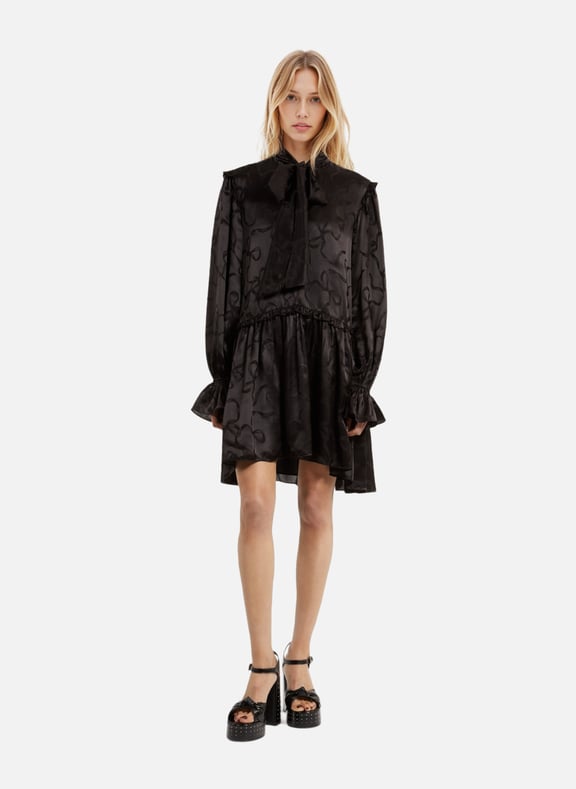 Robe courte jacquard rubans Noir by THE KOOPLES THE KOOPLES Robe courte jacquard rubans Noir