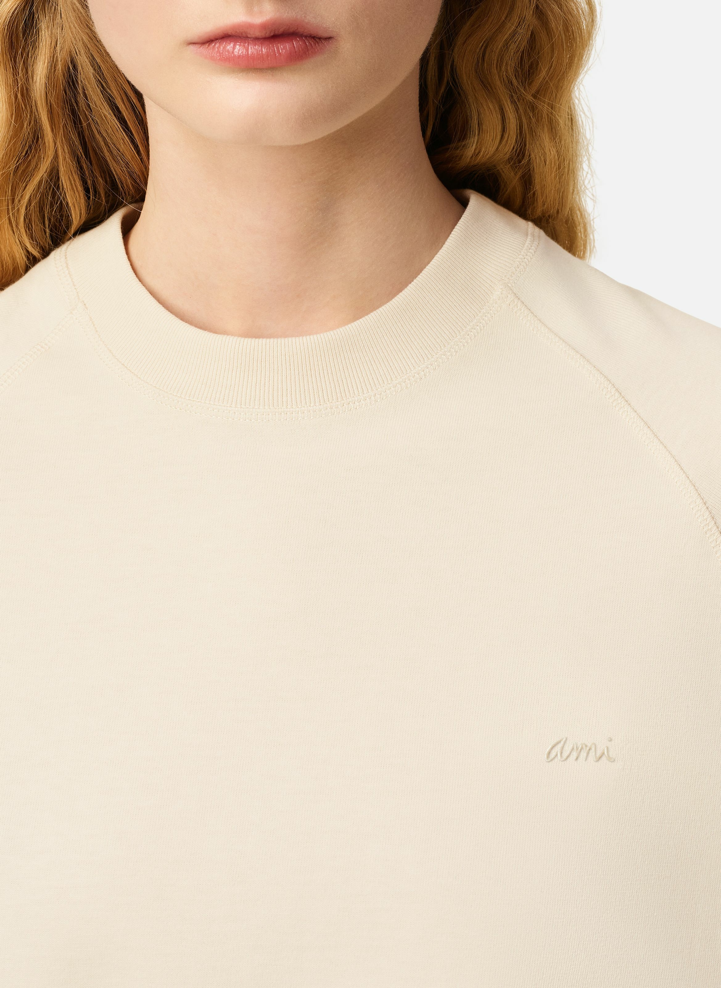 T-shirt manches courtes en coton unisexe AMI PARIS Blanc