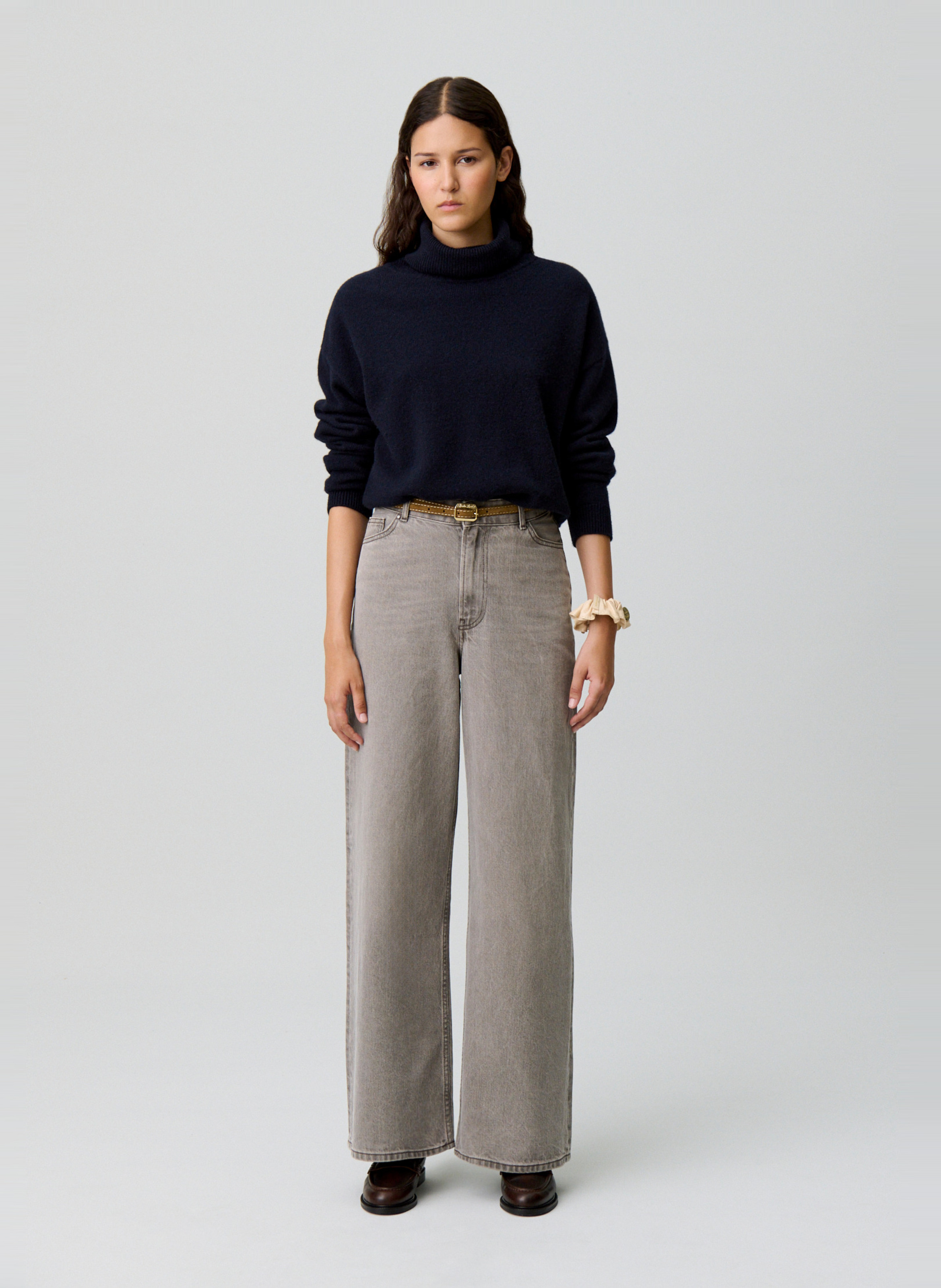 Jean large en coton mélangé jeanjeannebis CLAUDIE PIERLOT Beige