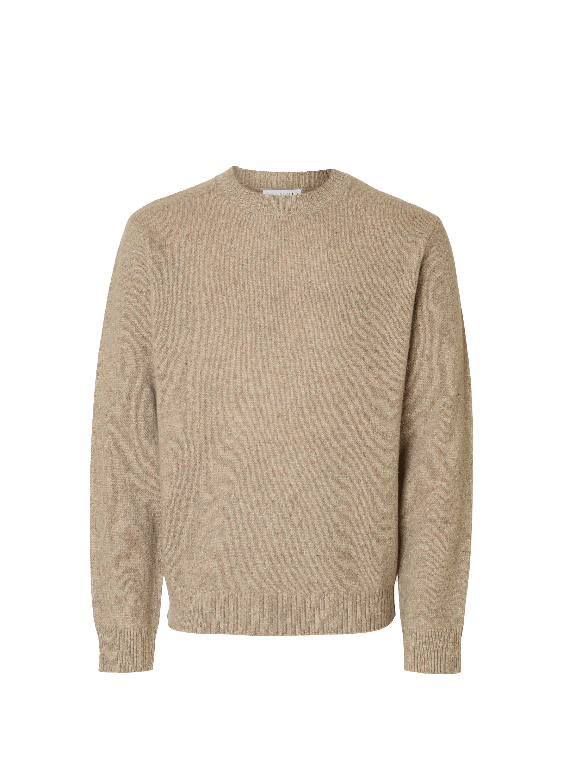 SELECTED Mixed wool sweatshirt Beige
