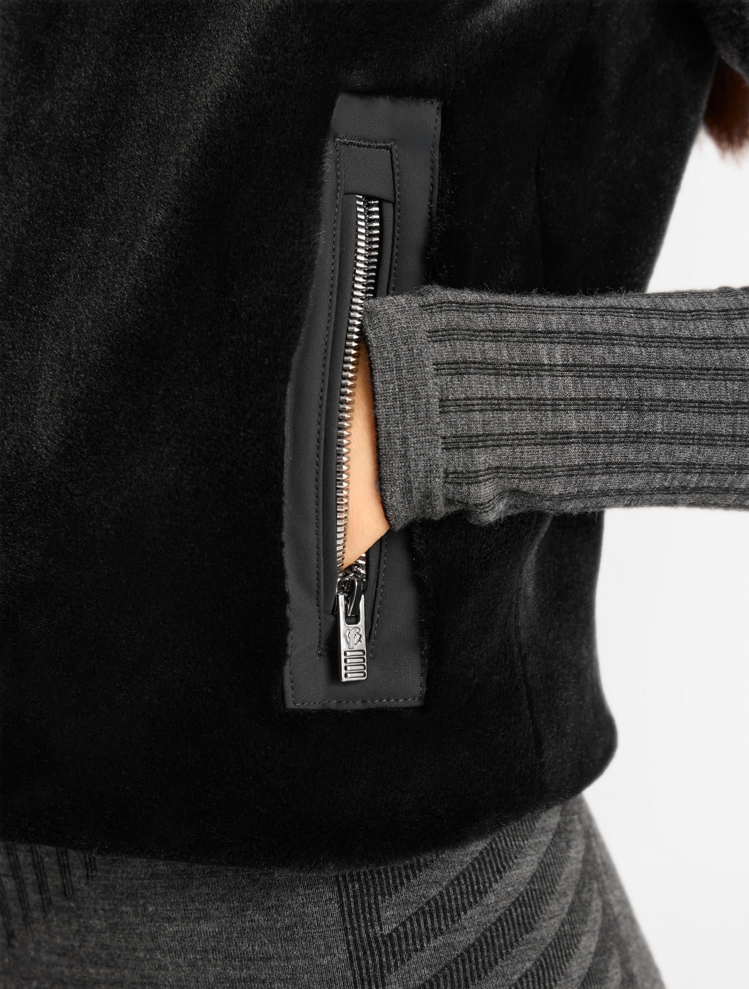 Veste sans manches piagina col tailleur coupe regular FUSALP Noir