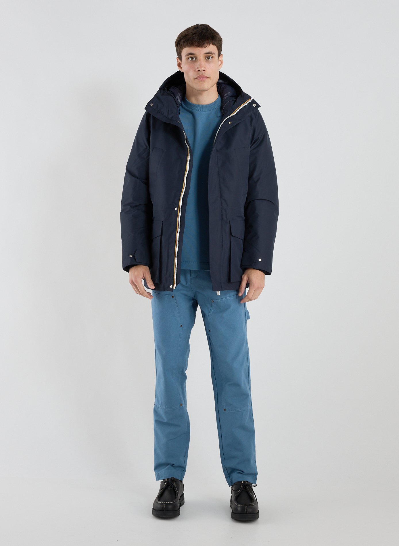 Nylon Givenchy-banded Parka K-WAY Blue