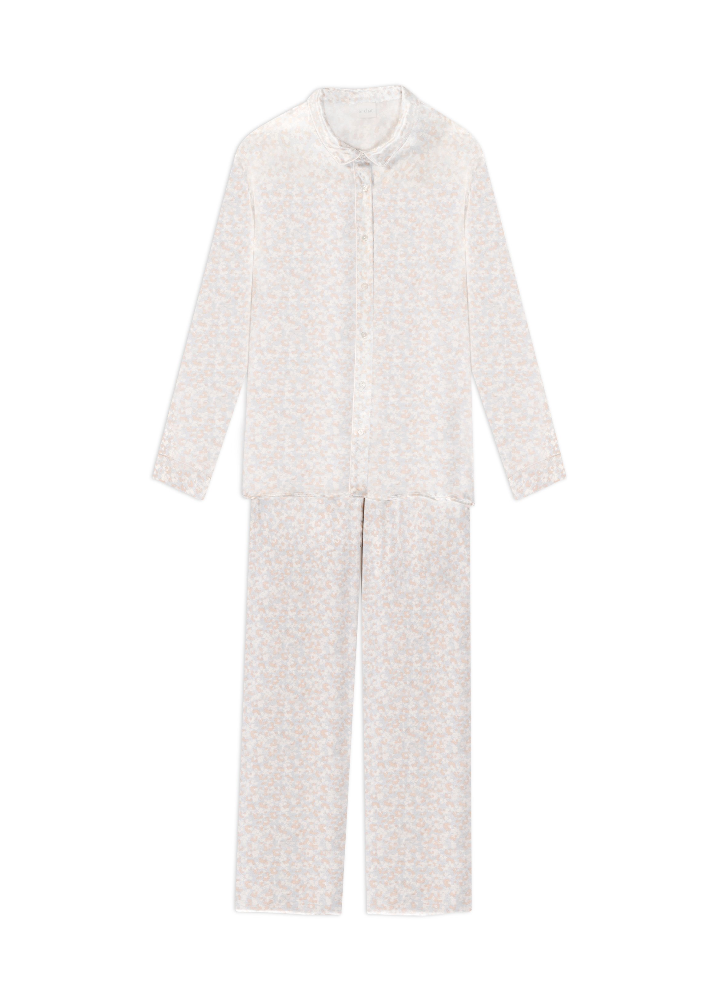 Pyjama boutonné en viscose linette 106 LE CHAT Multicolore