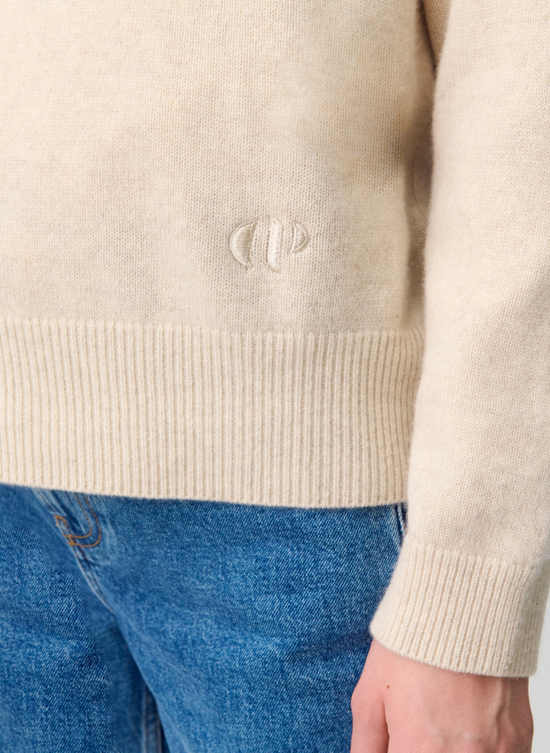 Pull col rond en cachemire CLAUDIE PIERLOT Beige