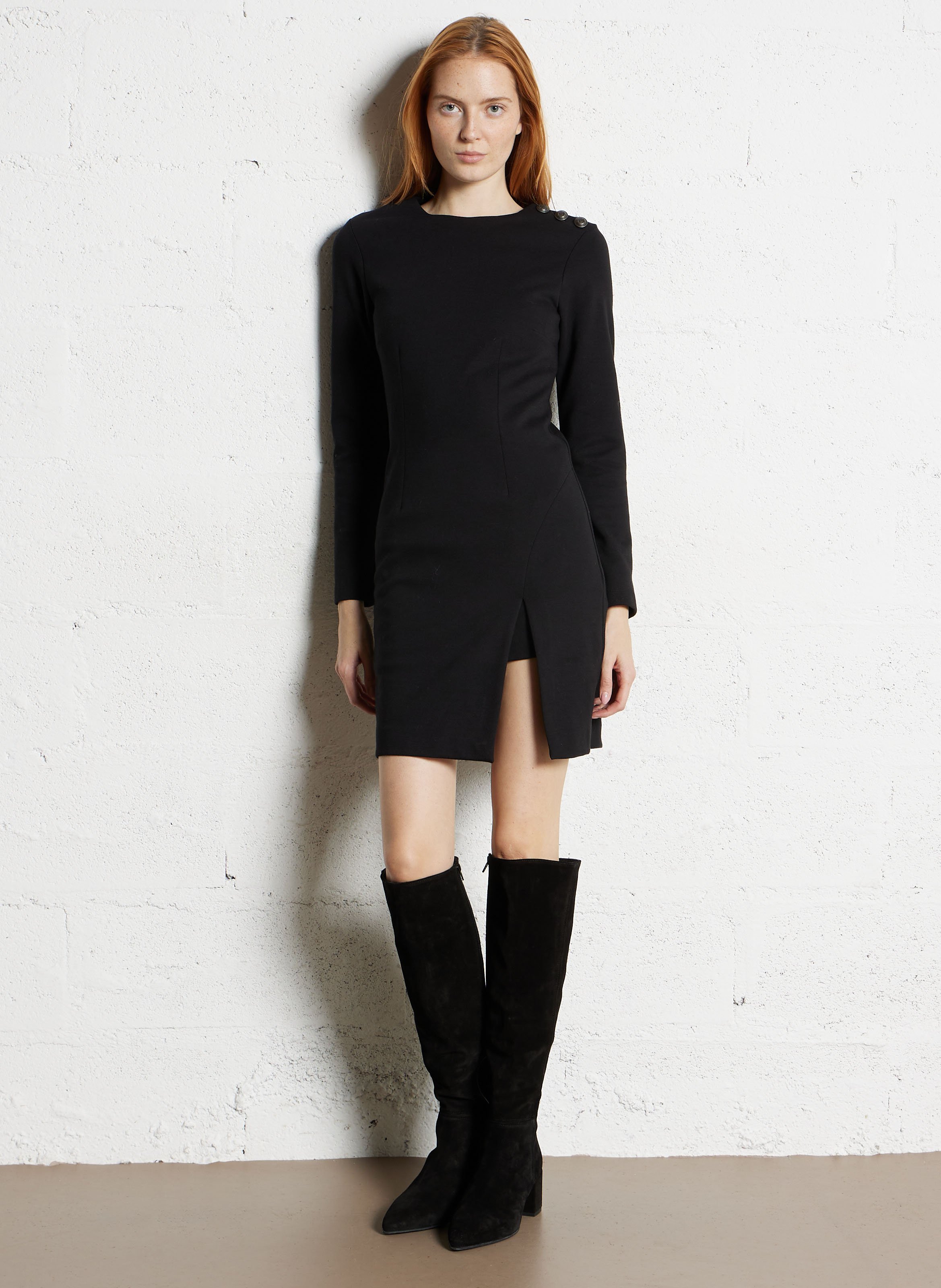 Robe courte col rond IKKS Noir