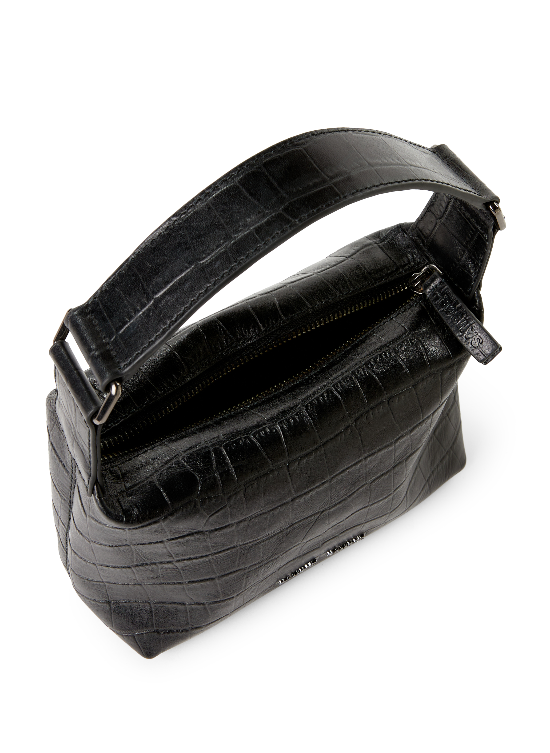 Crocodile leather handbag SAMSOE SAMSOE Black