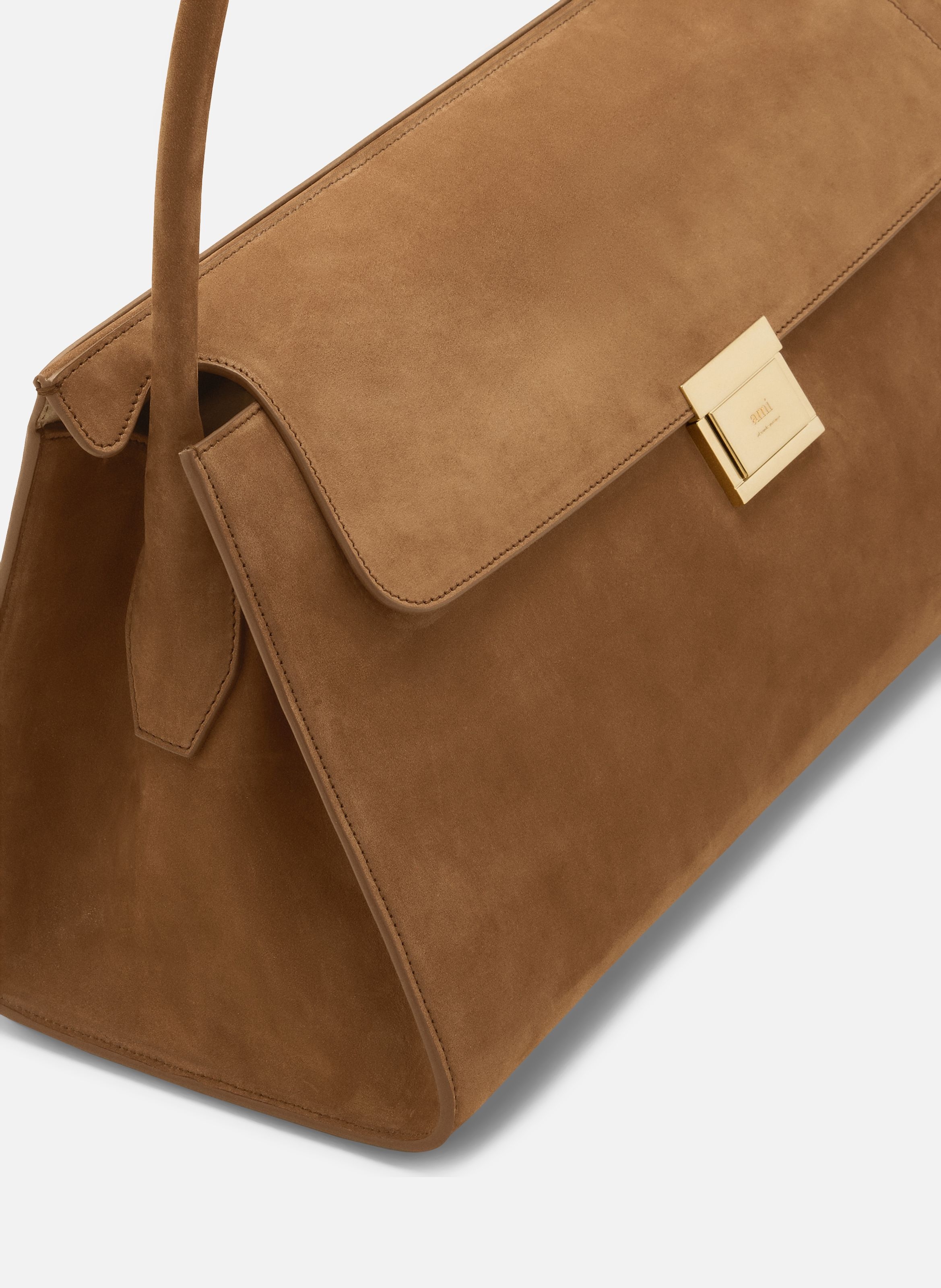 Sac mimi unisexe en cuir de veau AMI PARIS Marron