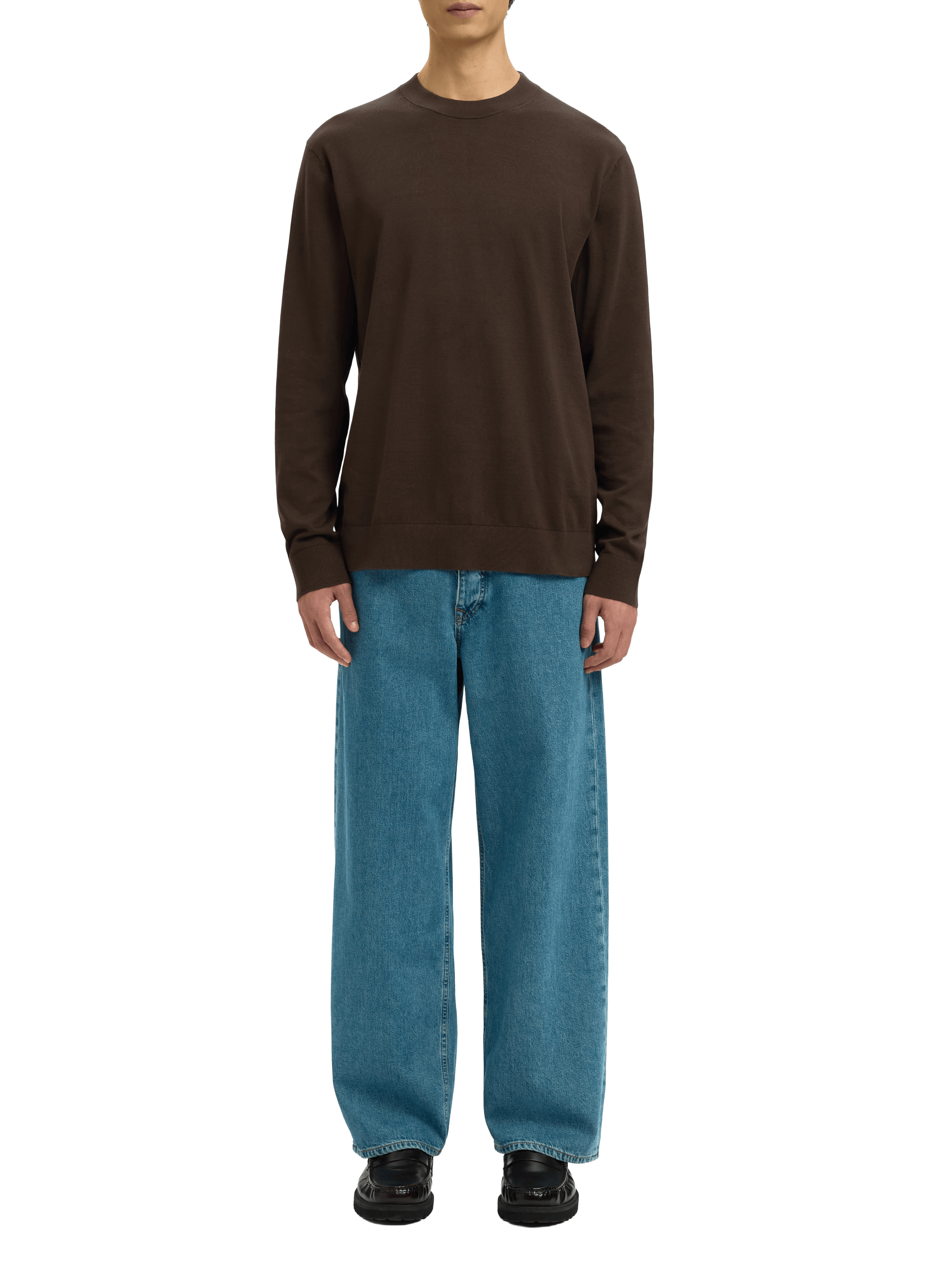 Cotton jumper SELECTED Brown