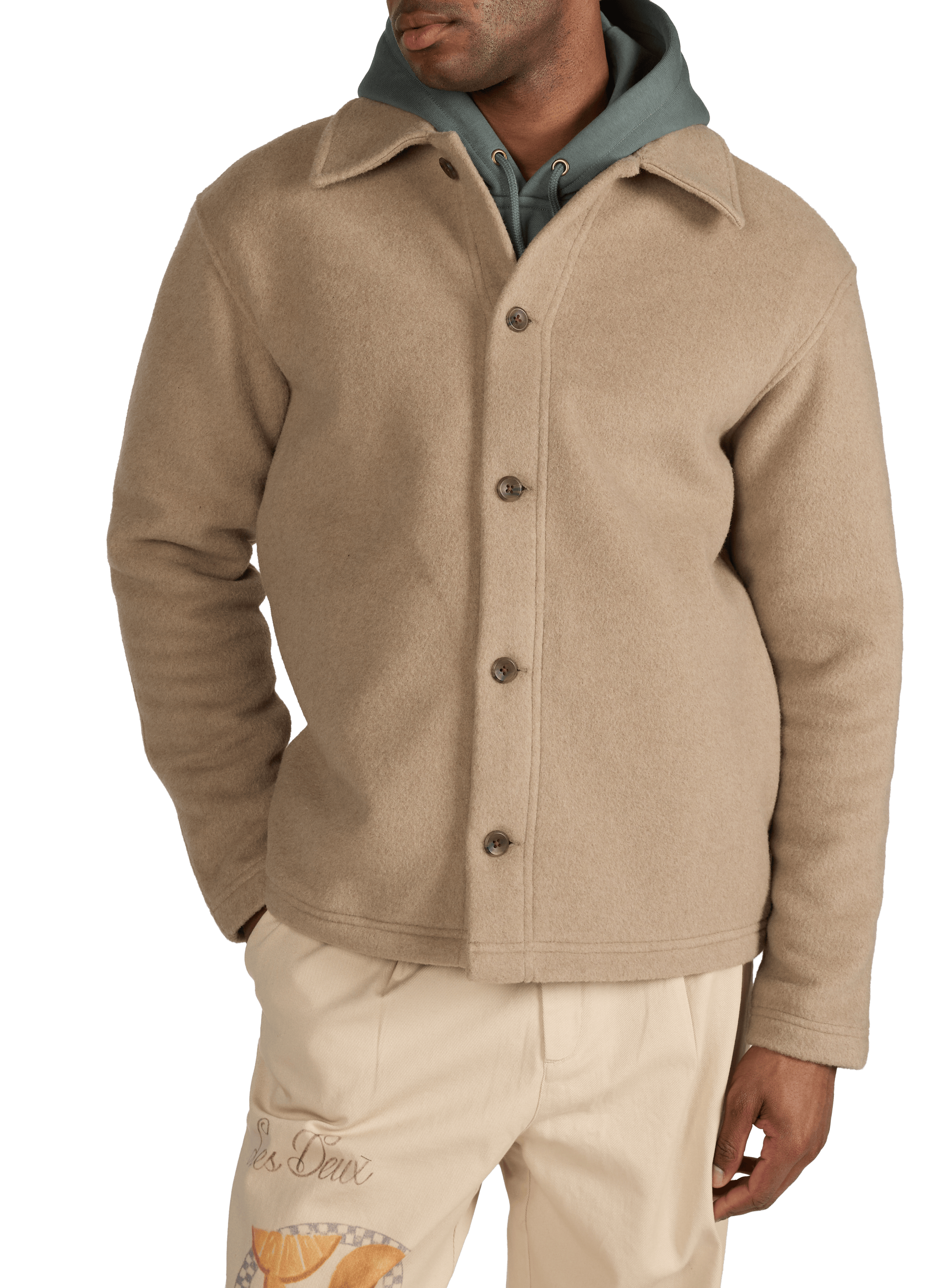 Straight jacket with classic collar LES DEUX Beige