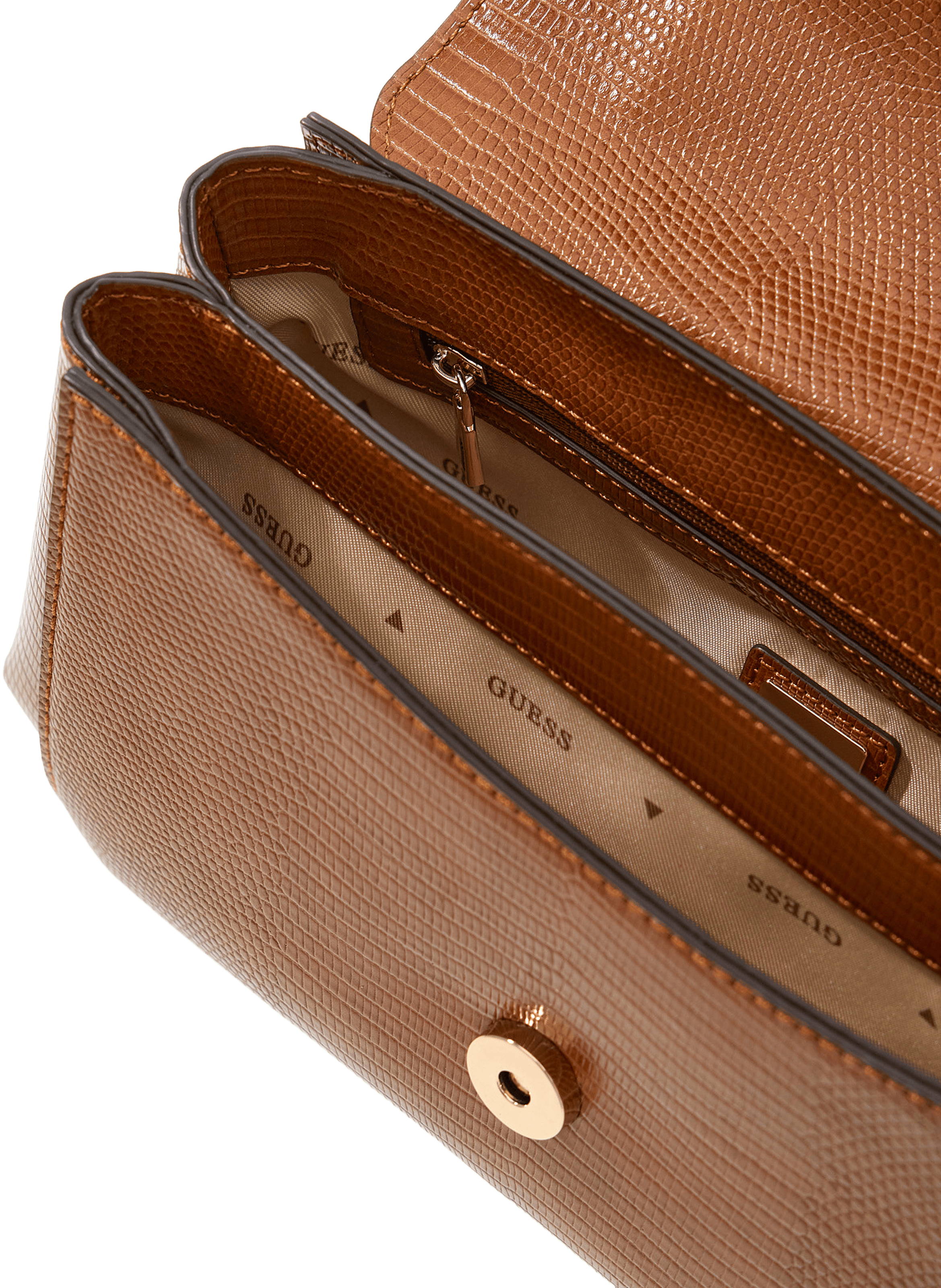 Sac à main texturé Melinda GUESS Marron