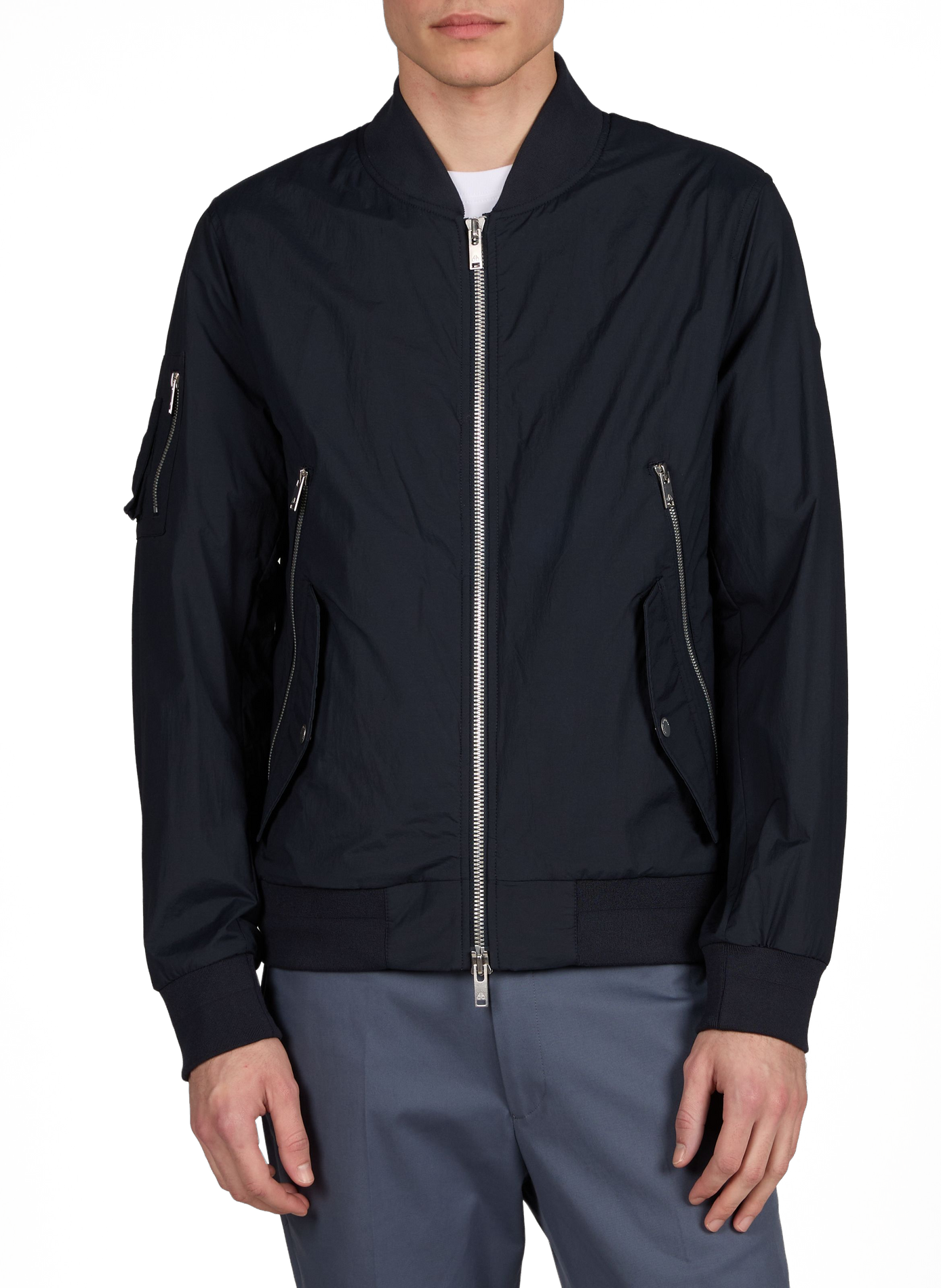 Courville straight bomber jacket in blended cotton MOOSE KNUCKLES Blue
