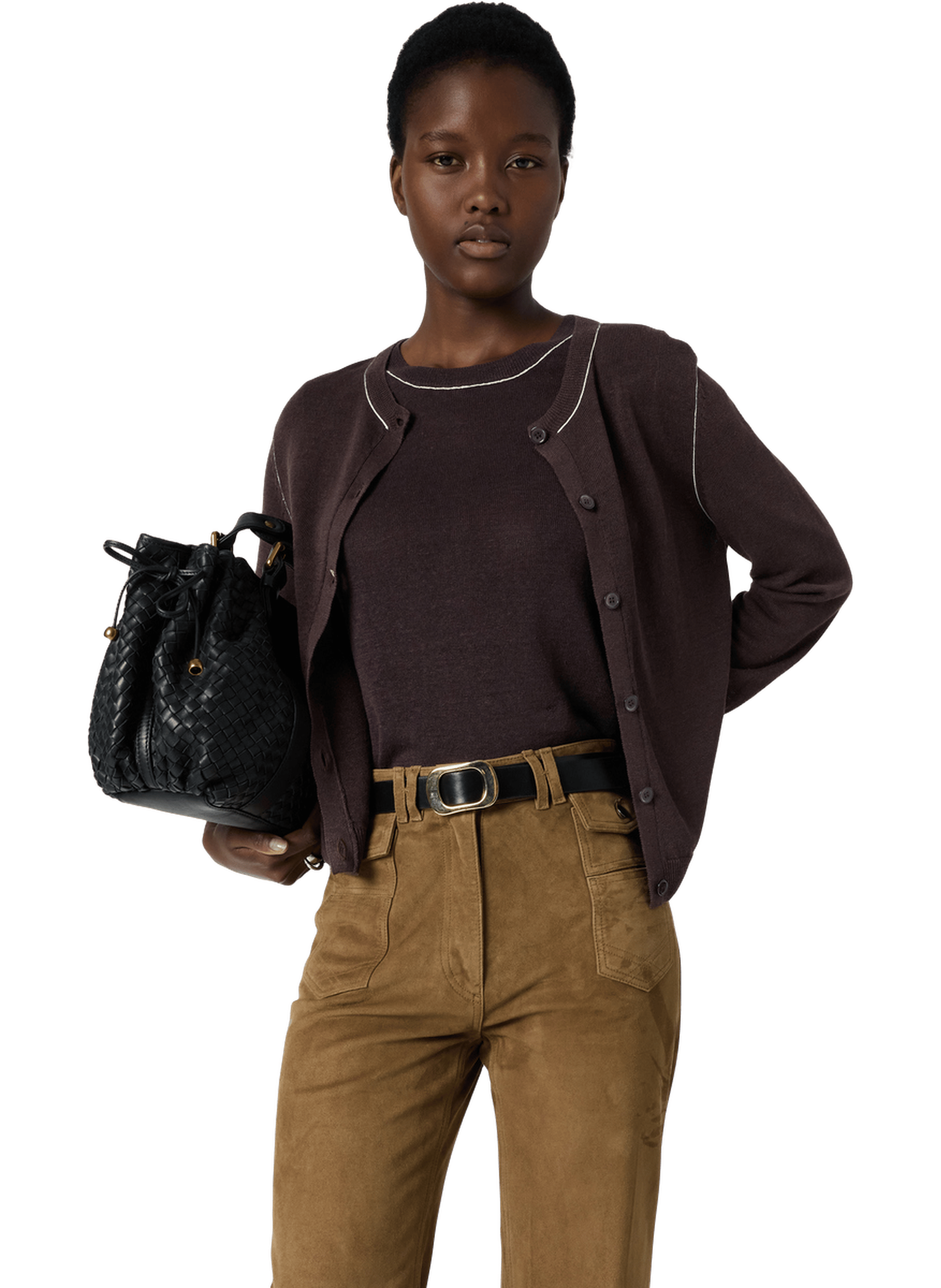 Gilet en lin mélangé - lorys GERARD DAREL Marron