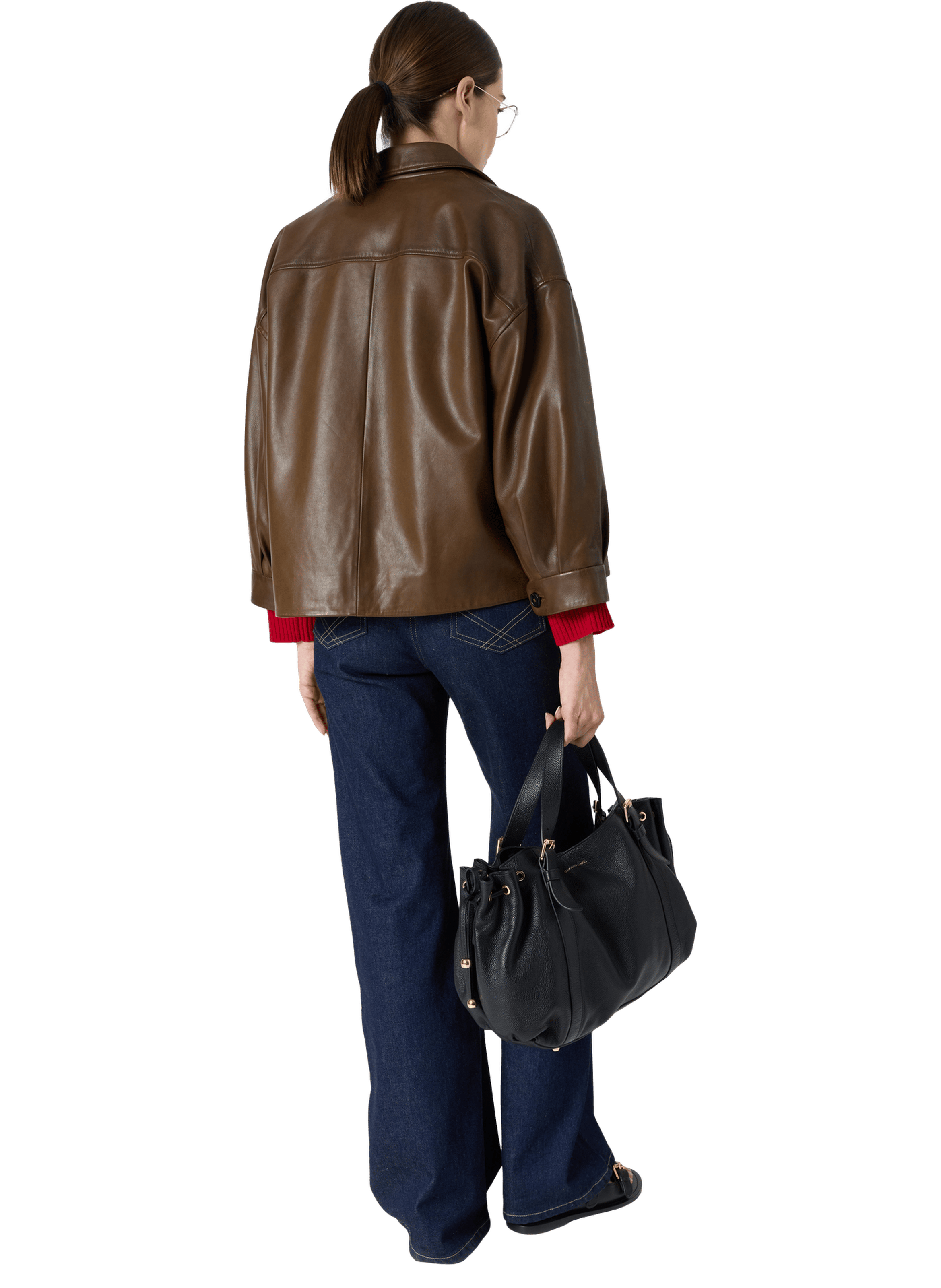 Veste en cuir vieilli - tinae GERARD DAREL Marron