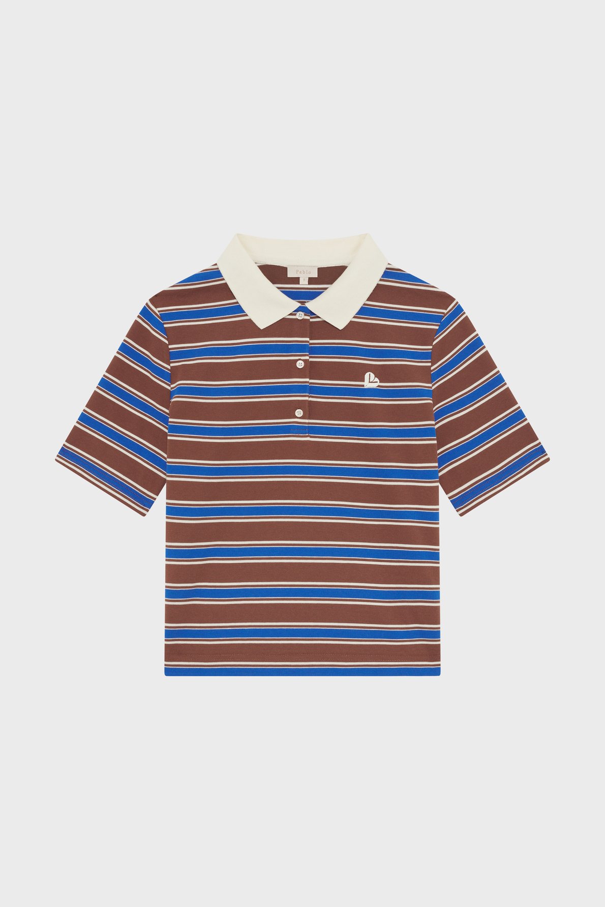 Polo rayé en coton mélangé - tamara PABLO Marron