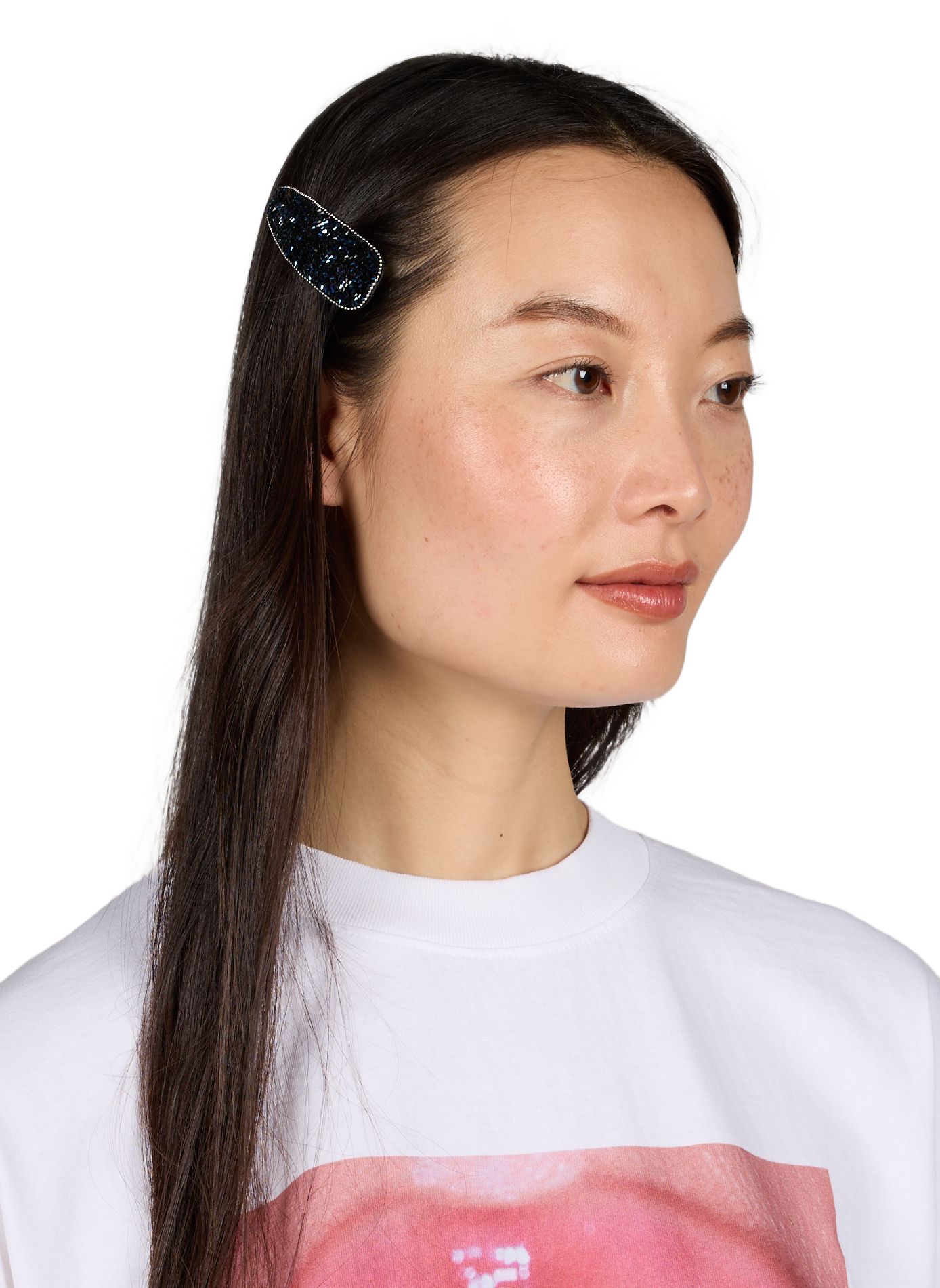 Oval rhinestone barrette SAISON 1865 Blue