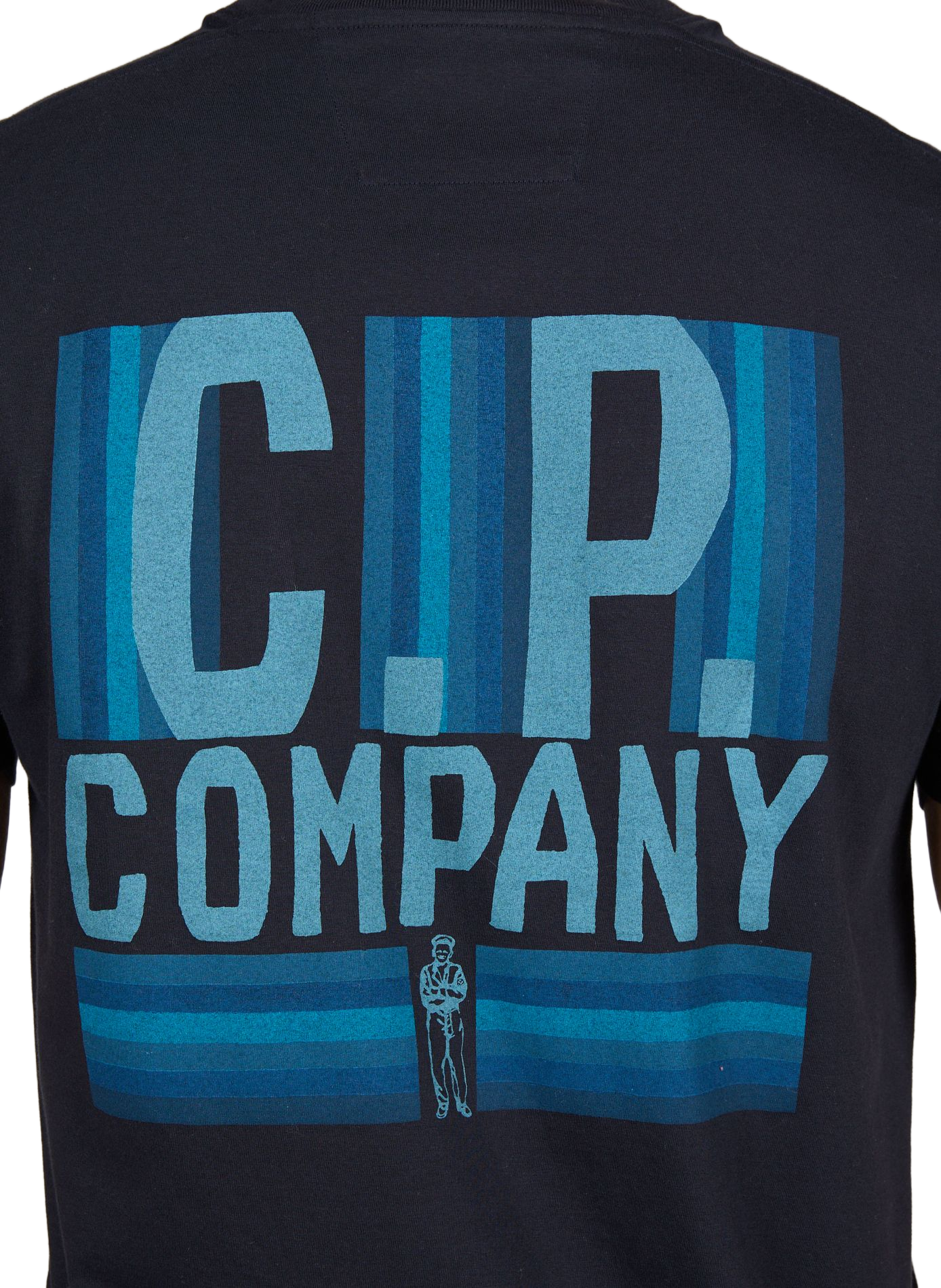 T-shirt imprimé col rond en coton CP COMPANY Bleu