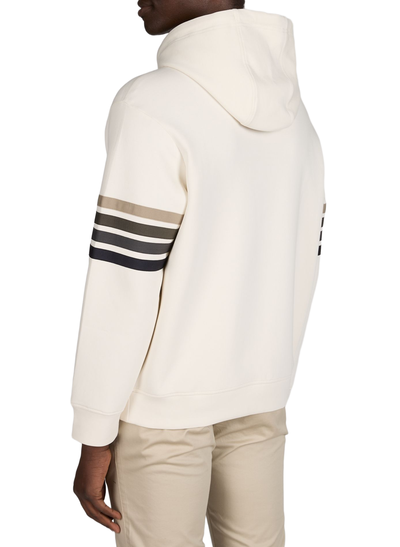 Hoodie with stripes on chest in blended cotton ARMANI EXCHANGE Beige