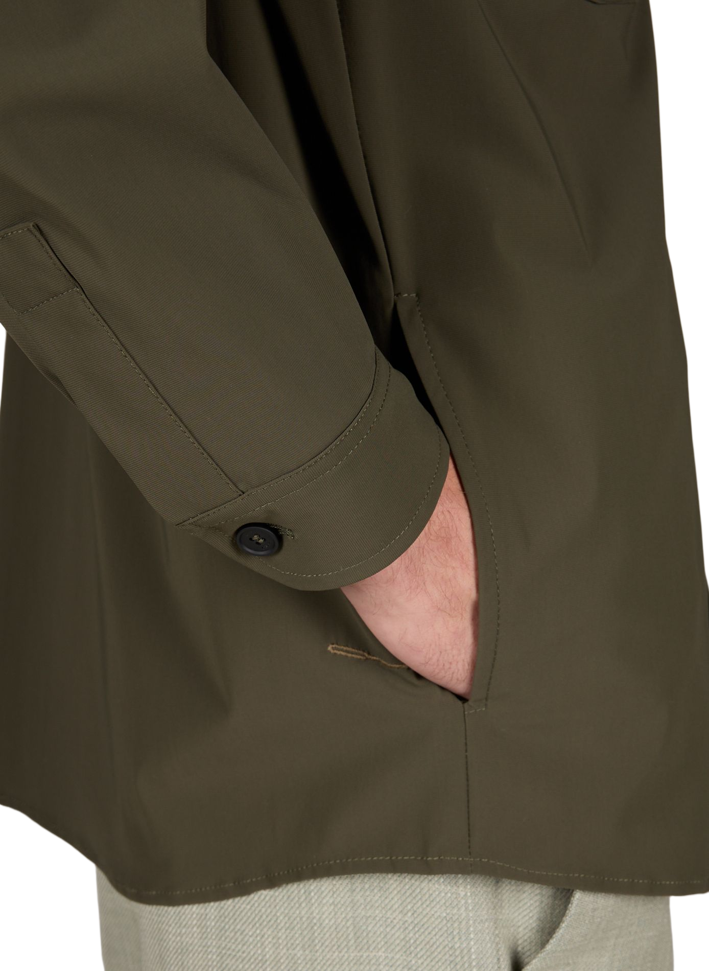 Straight jacket with classic collar CRUNA Khaki