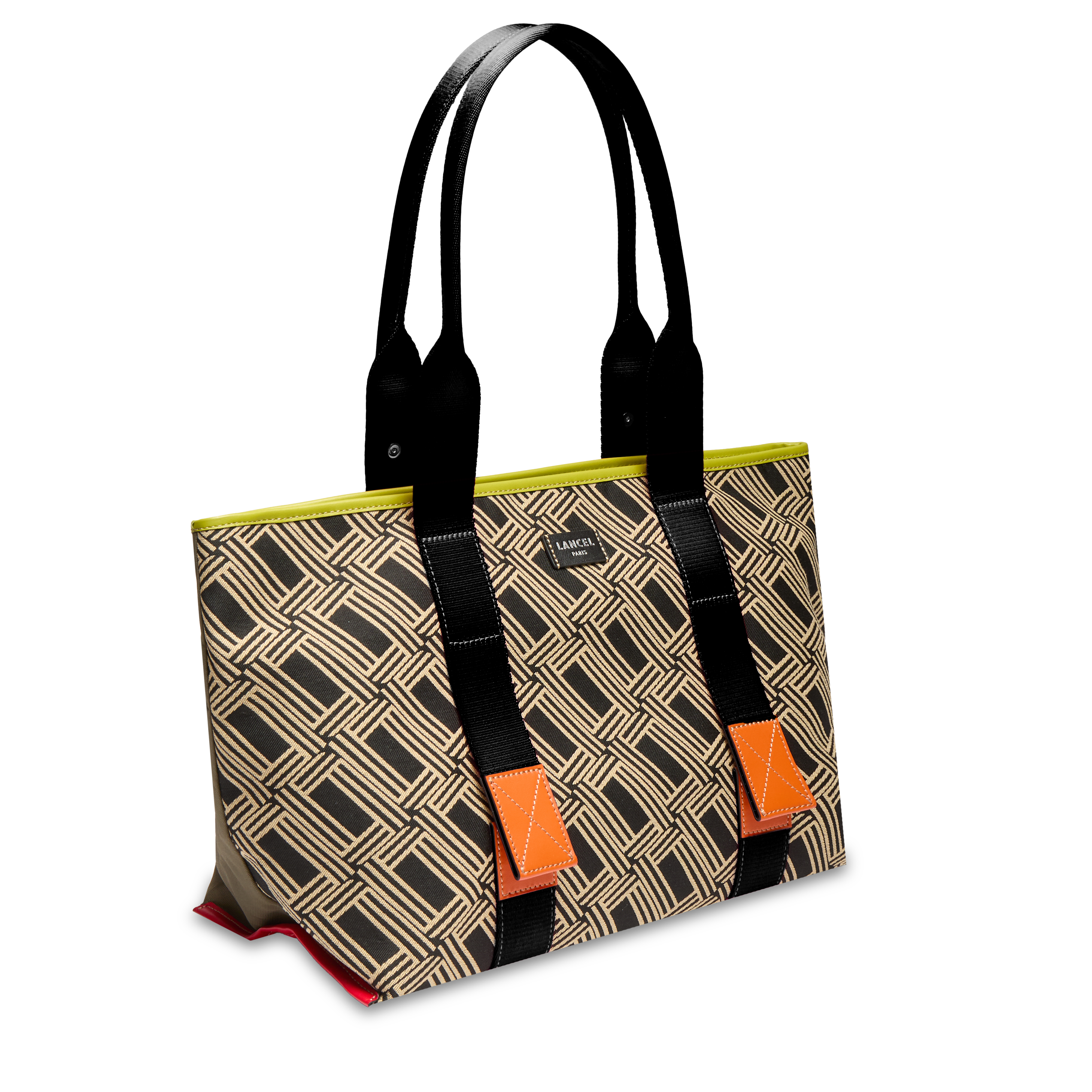 Sac cabas zippé l mistral rollable de lancel en coton LANCEL Noir