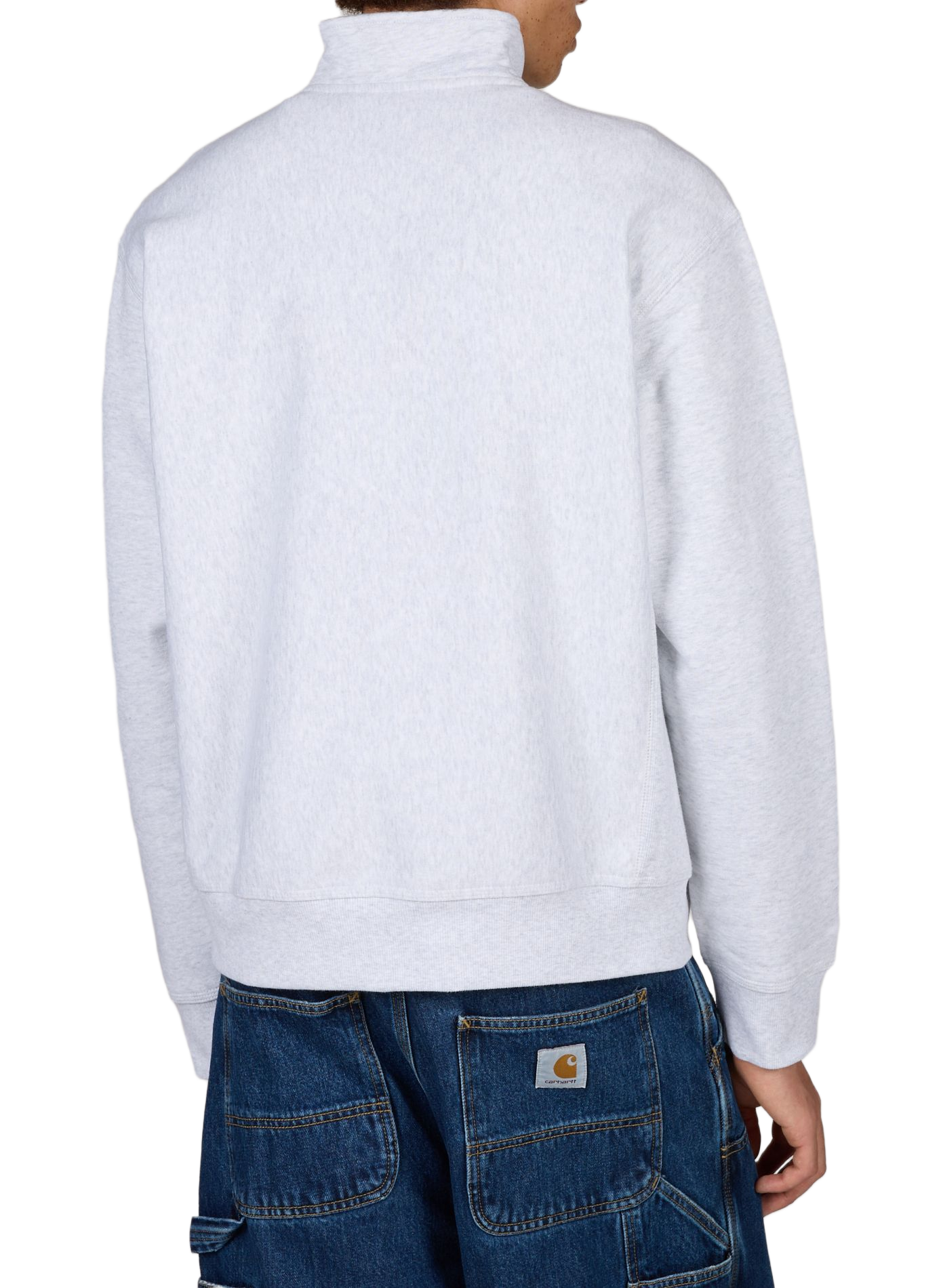 Cotton-blend zip-neck sweatshirt CARHARTT WIP Grey