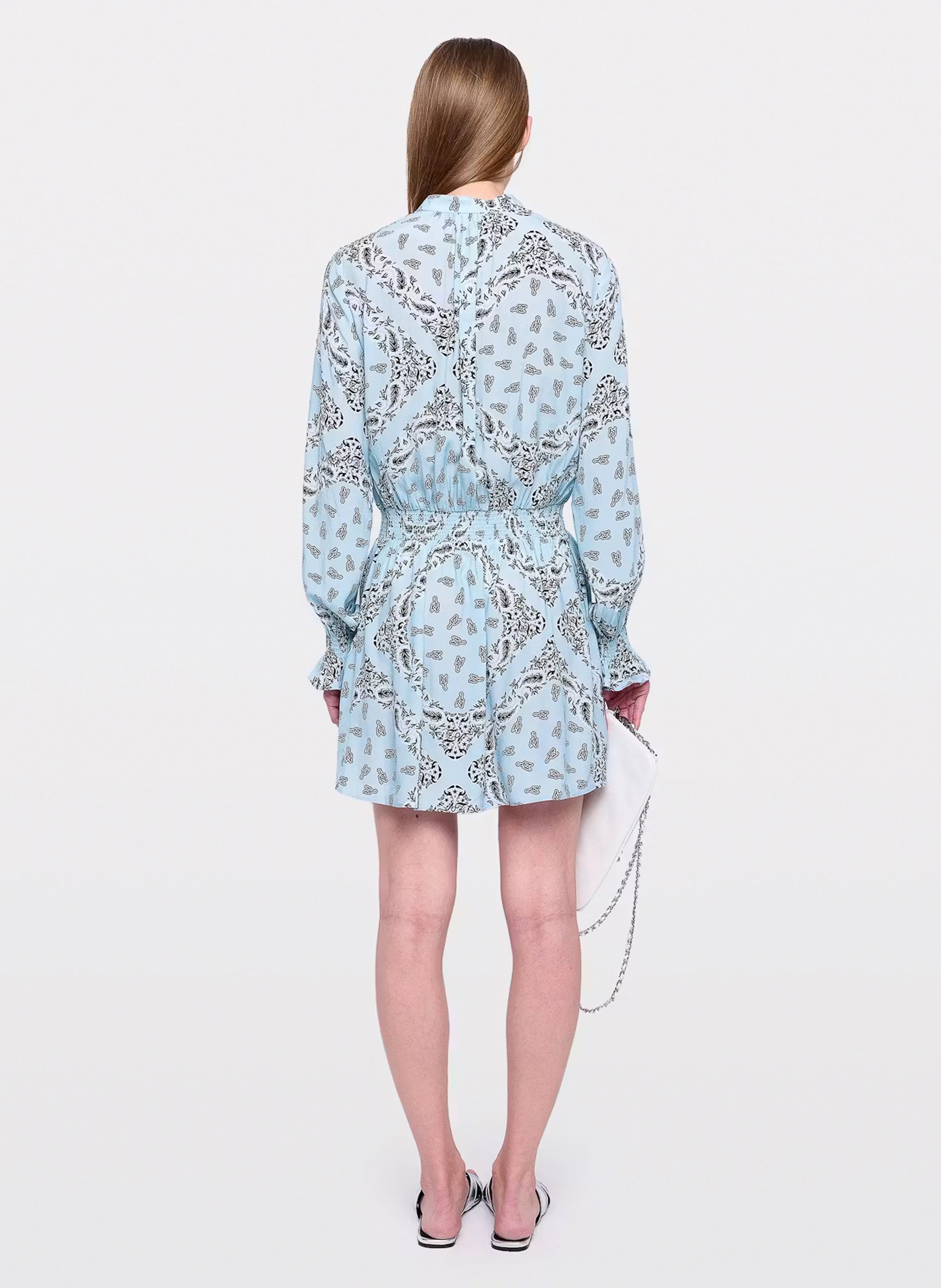 Robe courte imprimée rayados ZADIG&VOLTAIRE Bleu