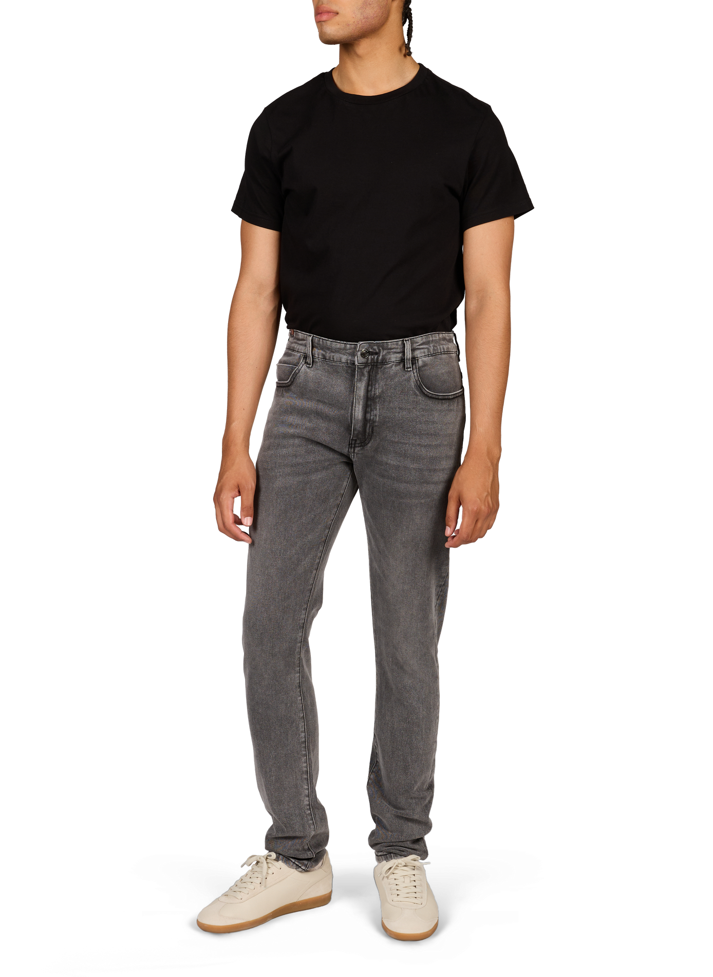 Slim washed denim jeans in cotton NOTIFY Grey