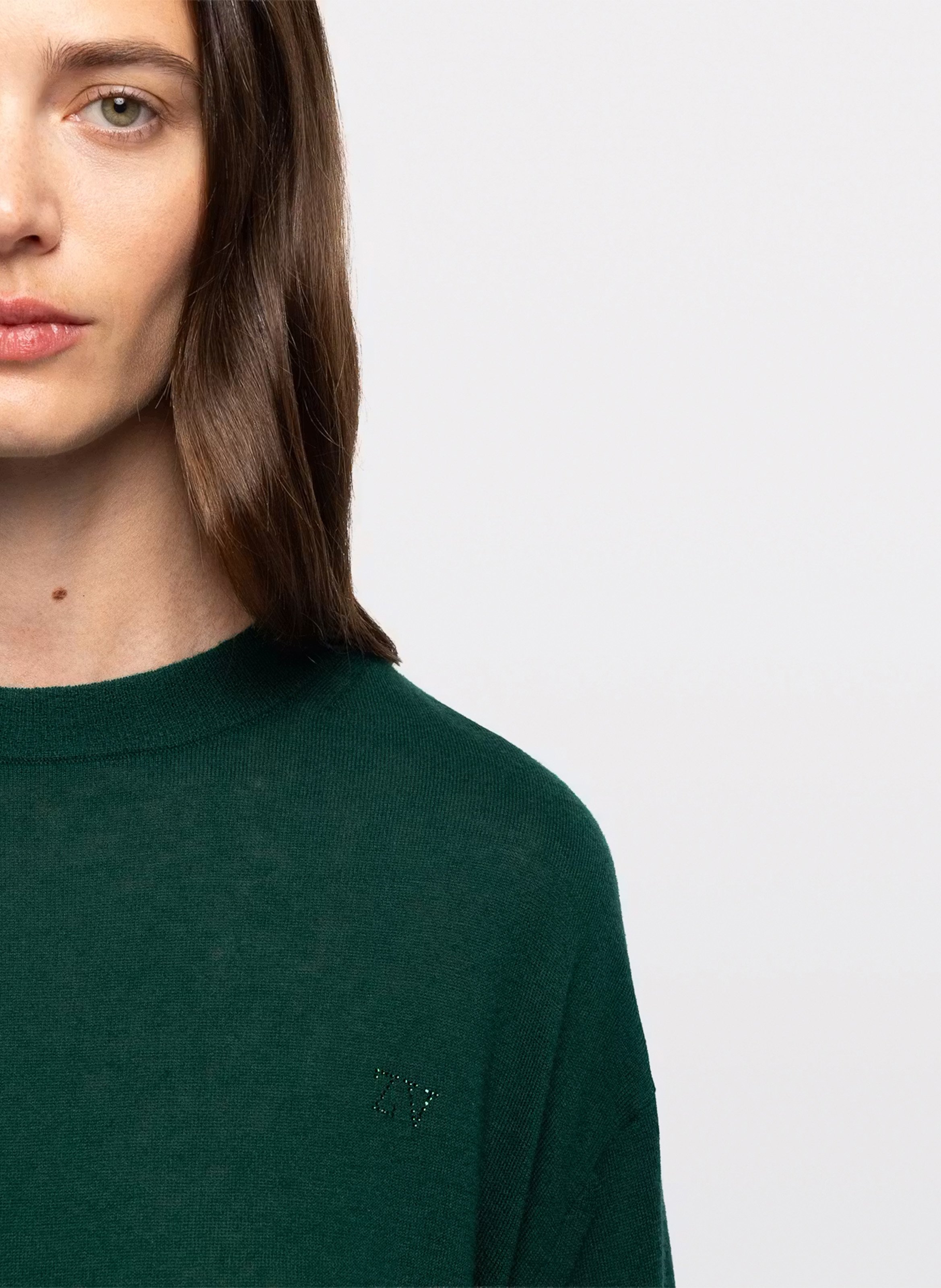 Pull droit uni en cachemire swyna ZADIG&VOLTAIRE Vert