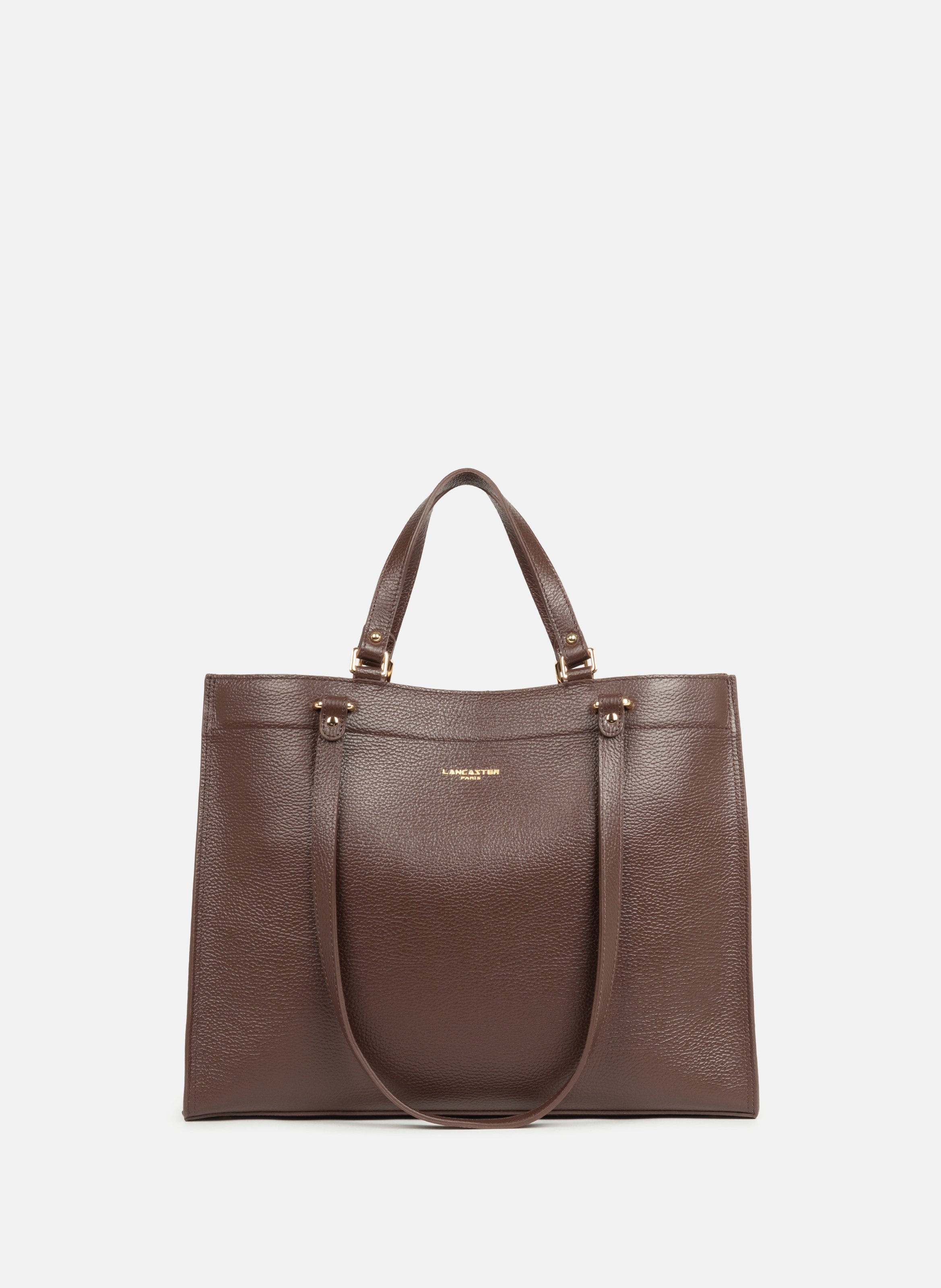 Très grand sac cabas épaule - foulonné double daily LANCASTER Marron