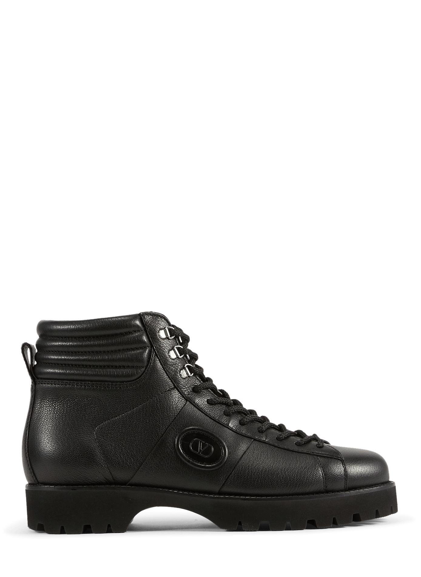 Grained leather ankle boots VALENTINO Black