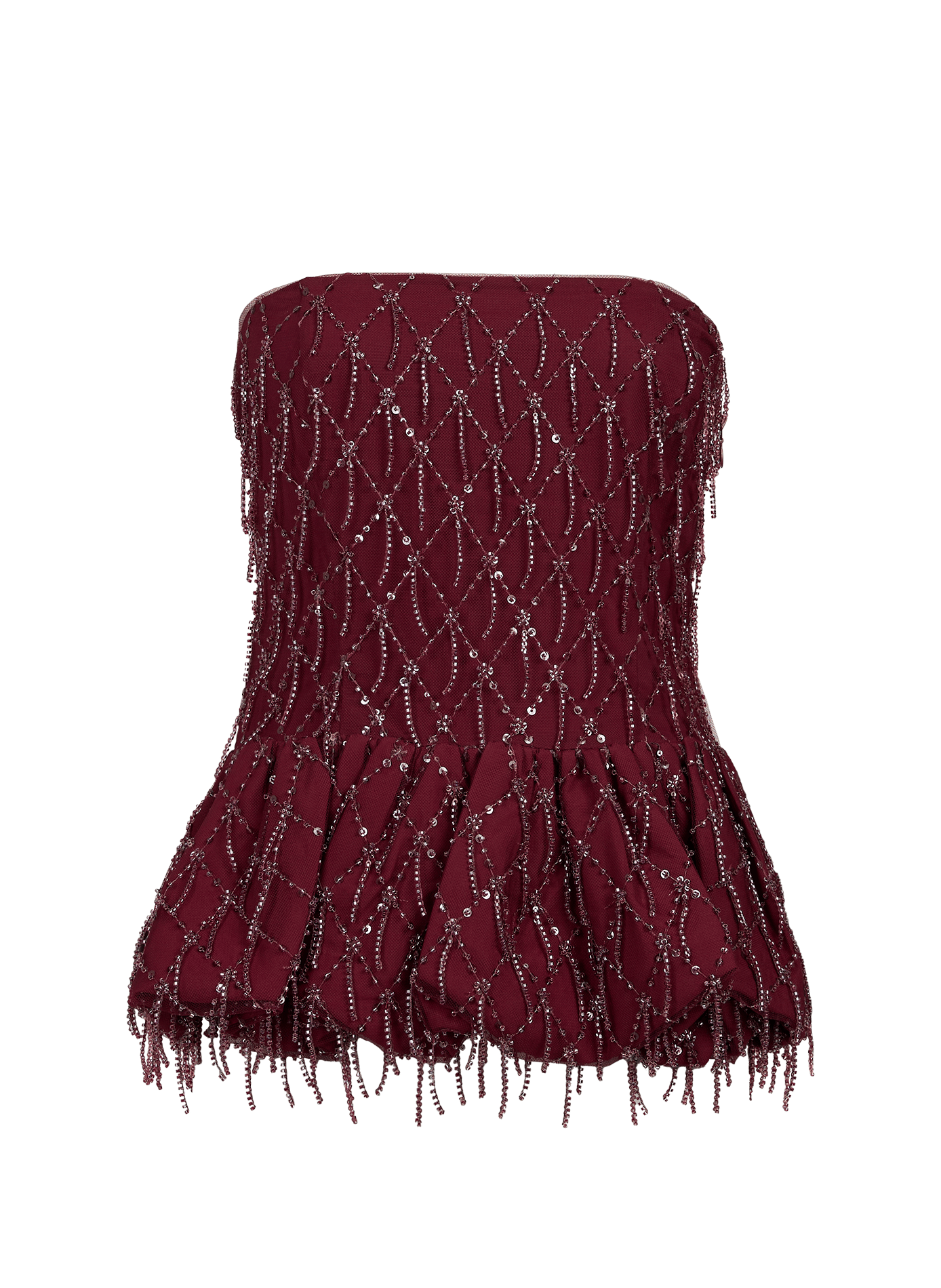 Bustier à broderie perlée  ROTATE Rouge