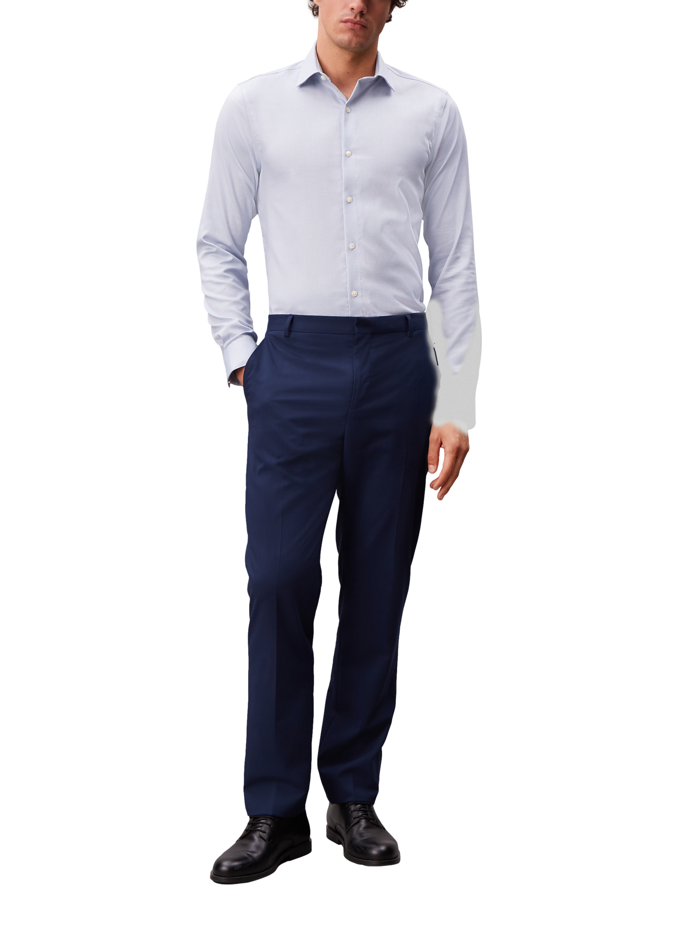 Slim cotton-blend shirt CALVIN KLEIN Blue