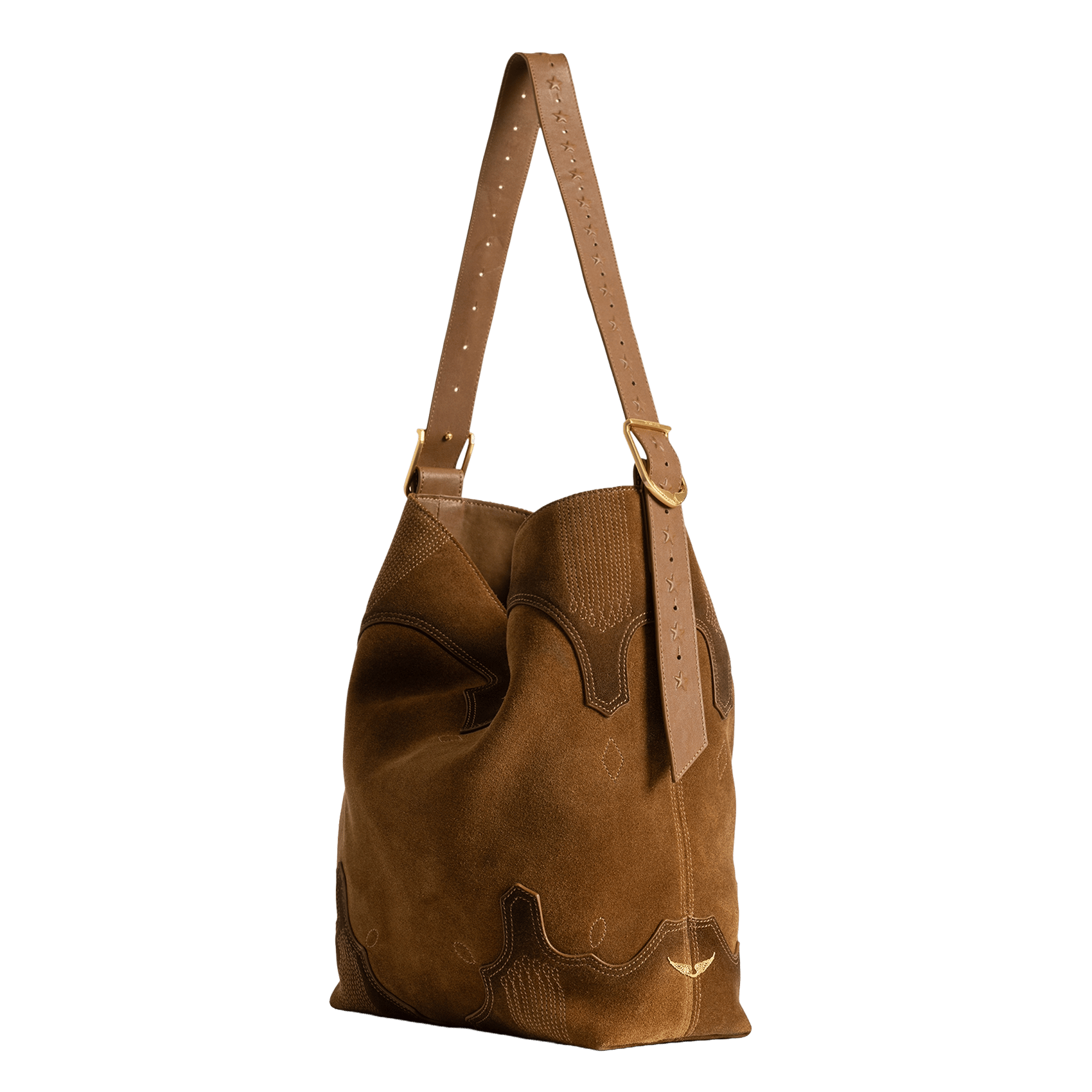 Handtas in suède western stijl jane ZADIG&VOLTAIRE Bruin
