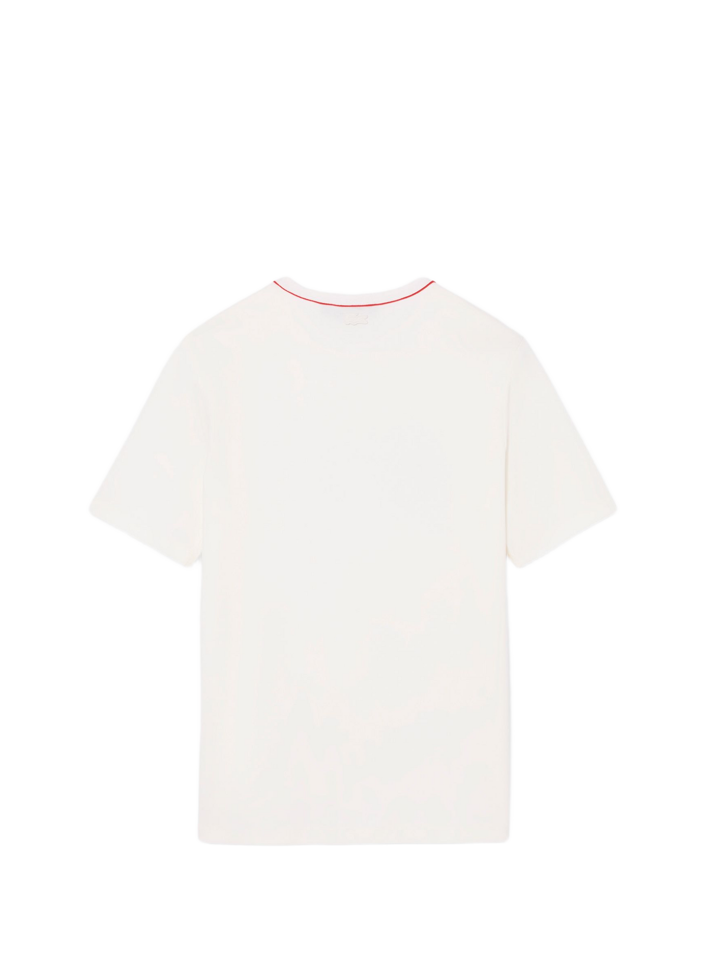 T-shirt Ocean Garros droit col rond en coton LACOSTE Blanc